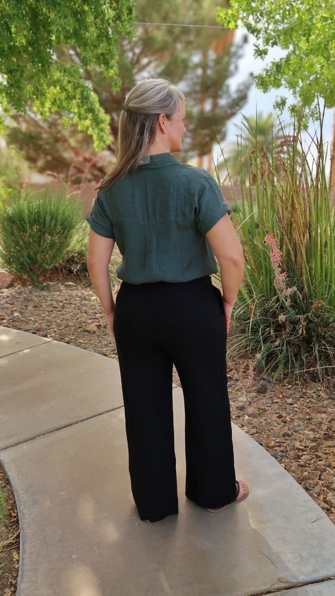 Forrest Green Button Down Top