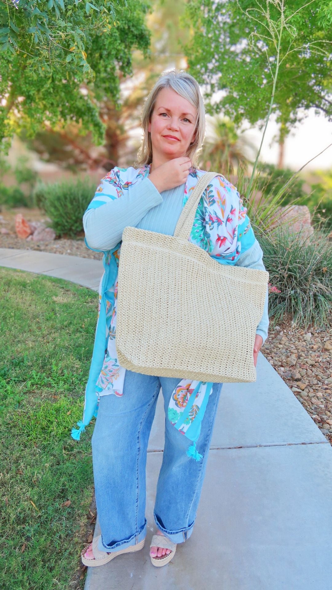 Wicker Market Bag- Alohi Gold apparel