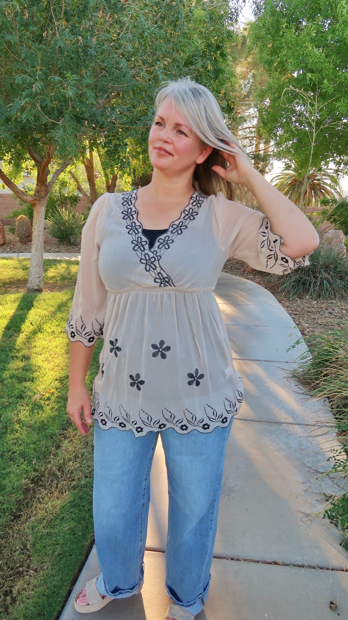 Delicate Embroidered Top-alohi Gold Apparel