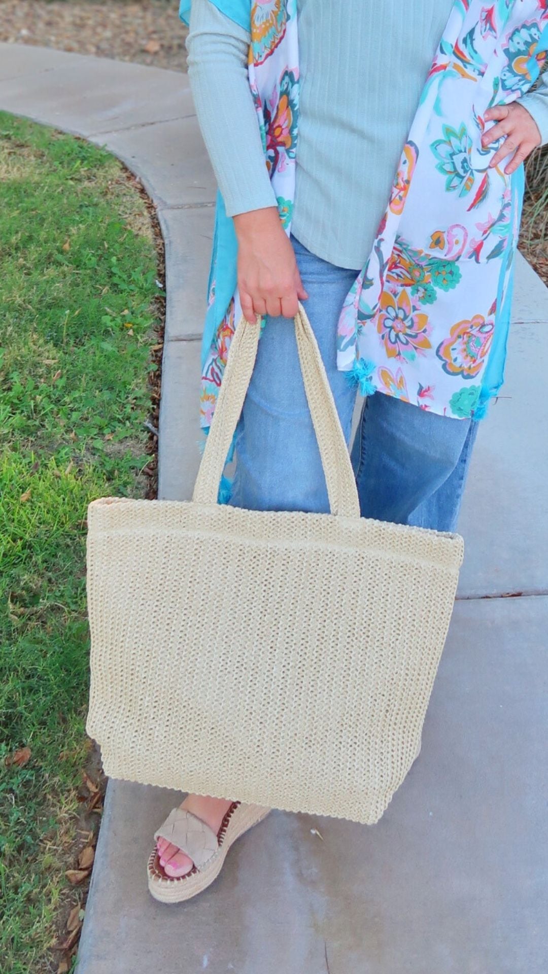 Wicker Market Bag- Alohi Gold apparel