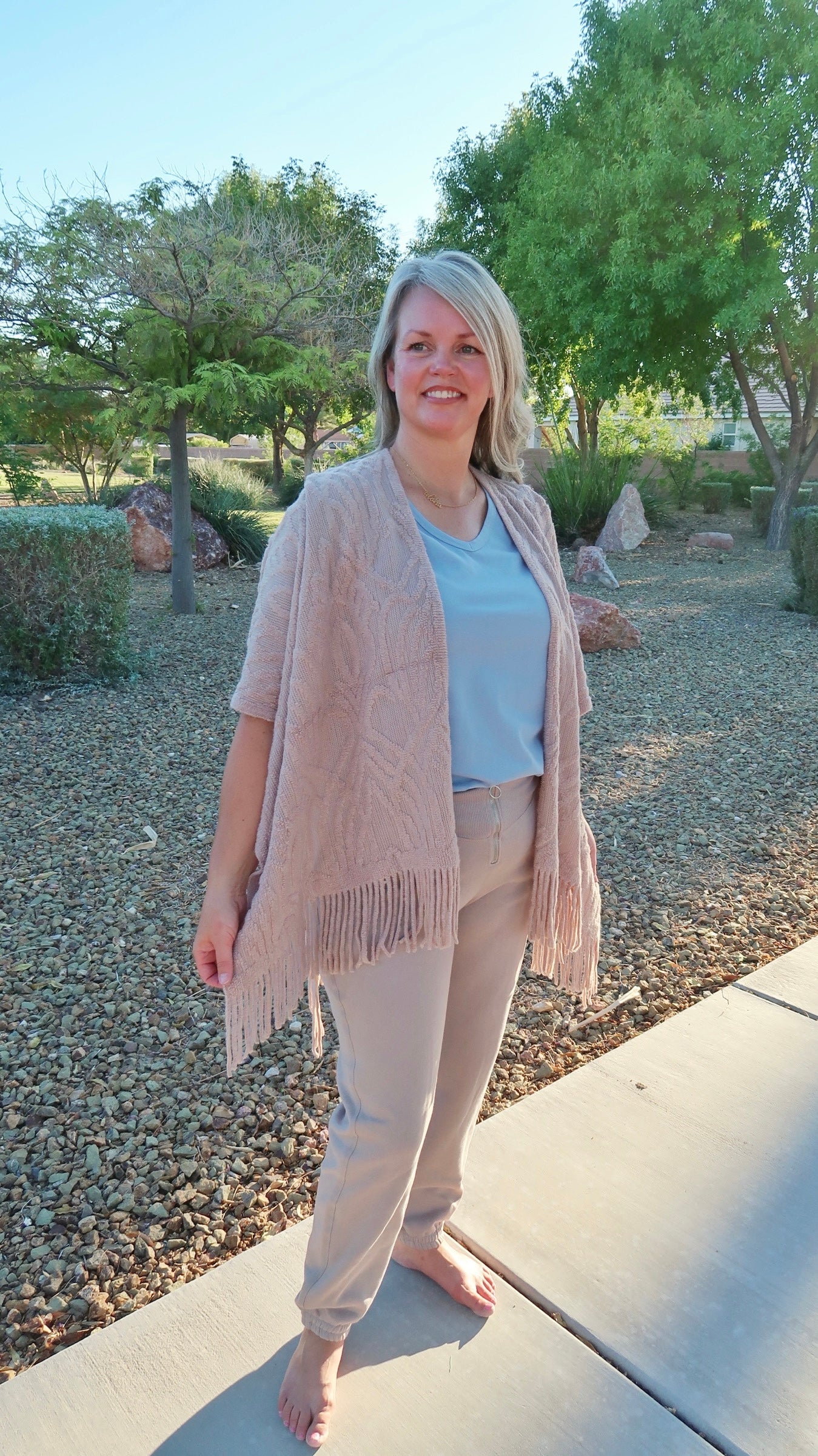 Embossed Pattern Ruana Wrap- alohi gold apparel