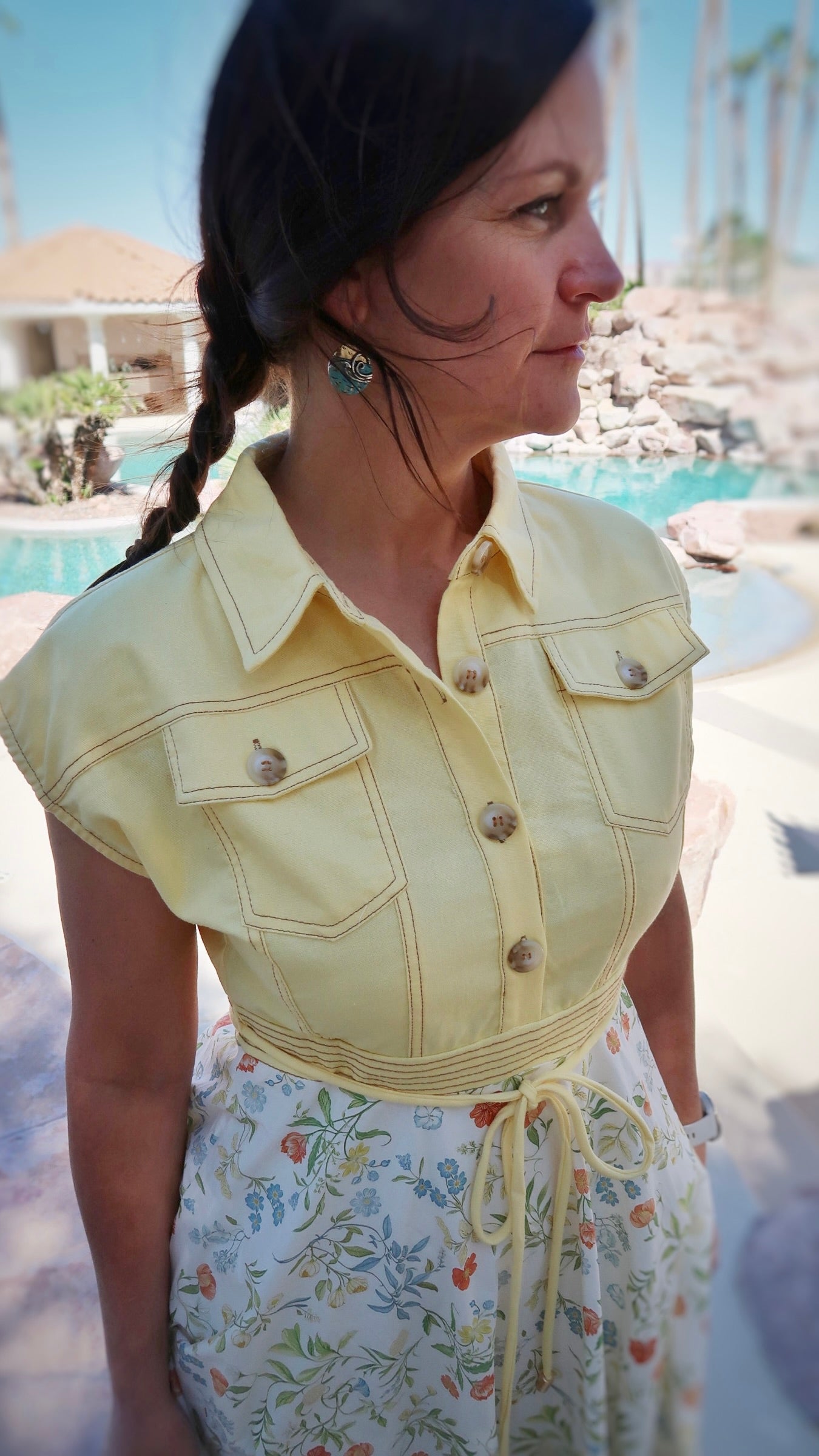 Lemoncello Floral Print Midi Dress