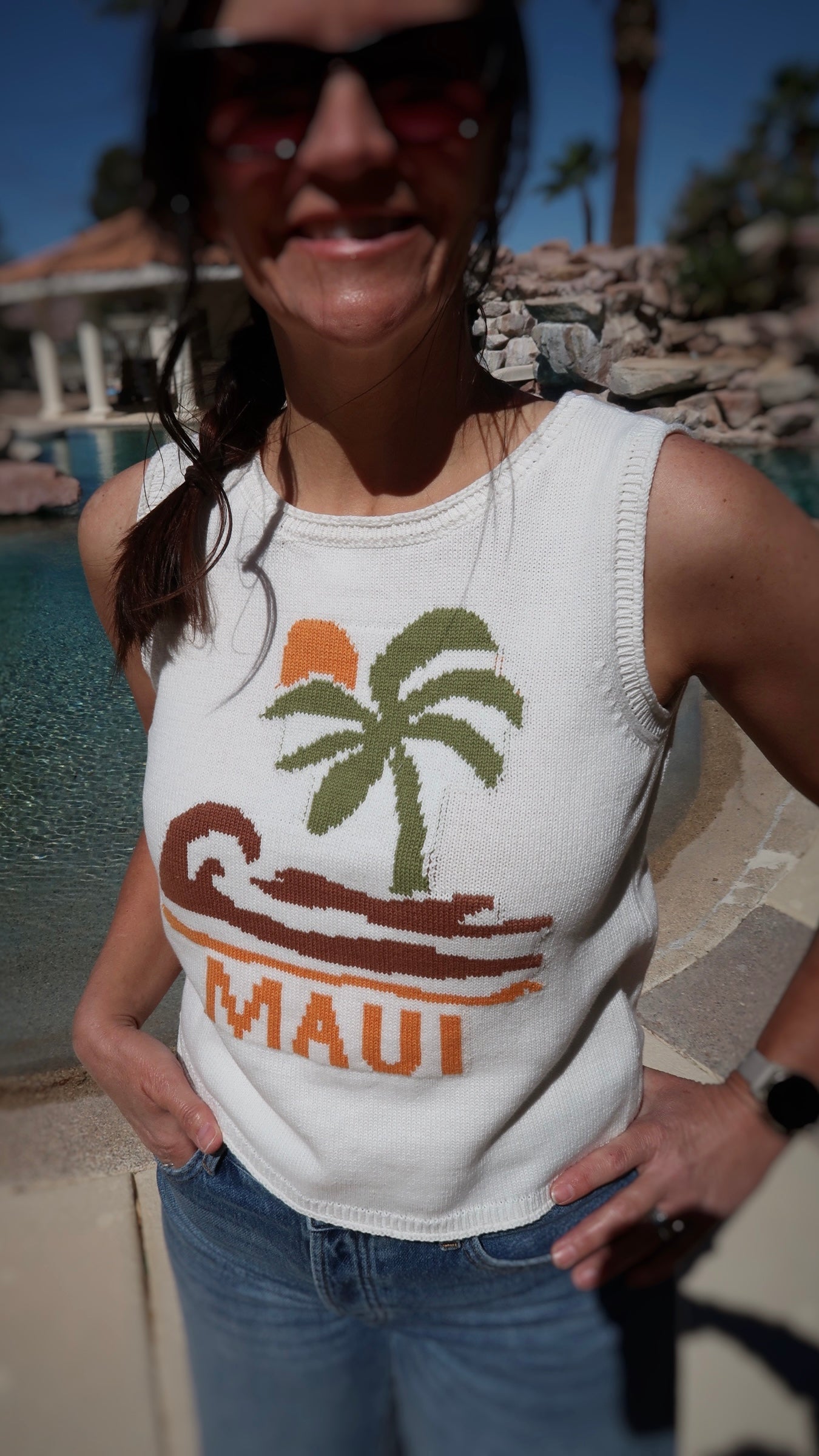 Maui Sleeveless Knit Sweater
