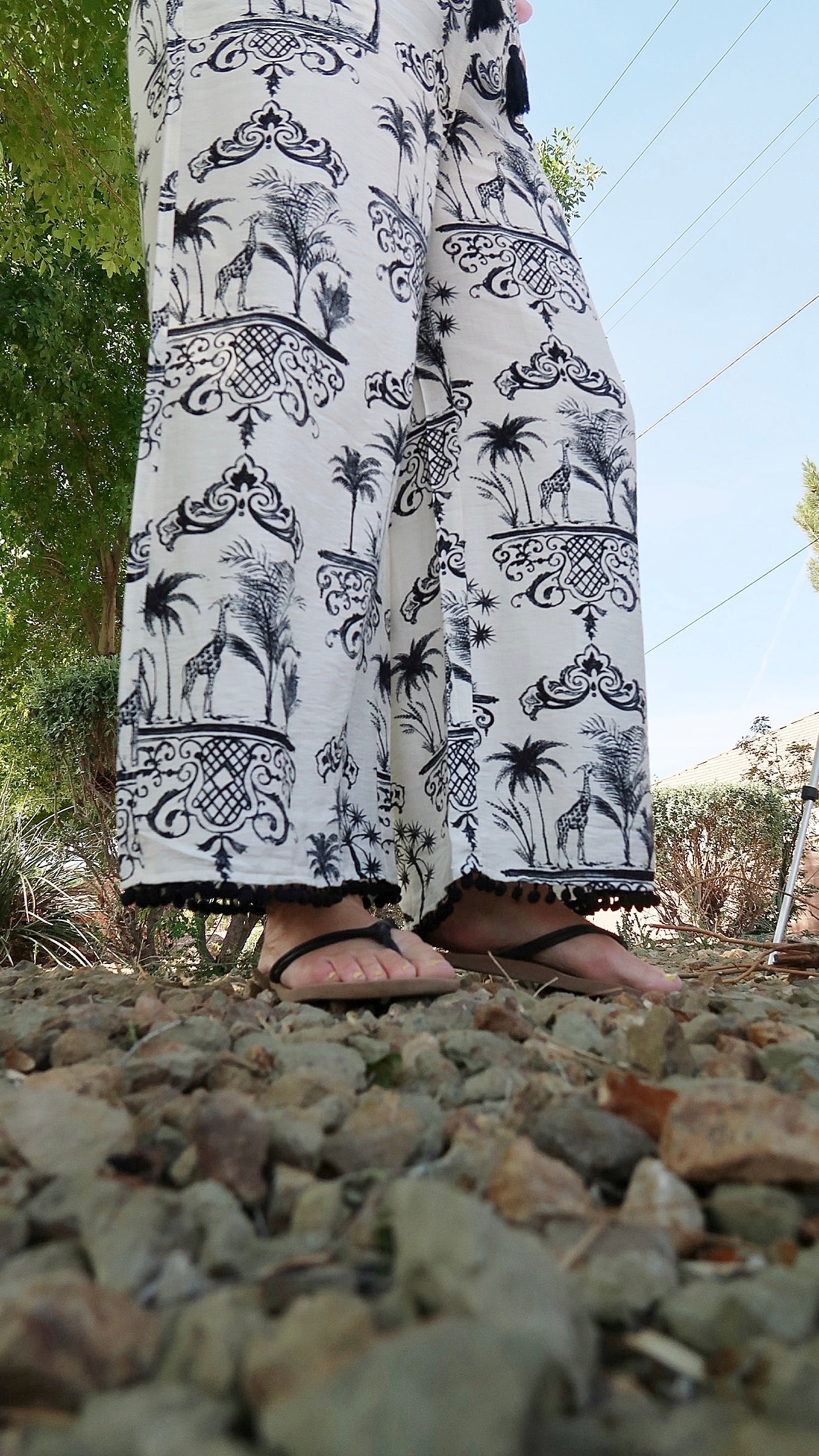 Black And White Vacation Pants