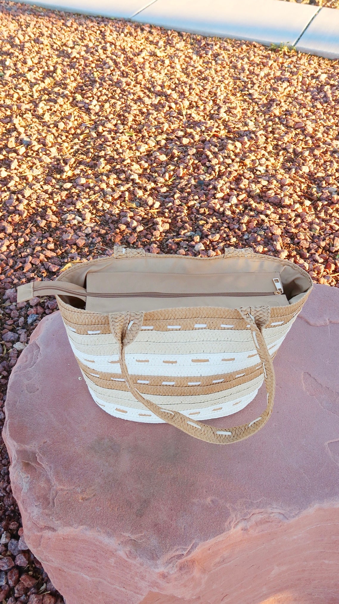 Wicker Beach Bag- alohi gold apparel
