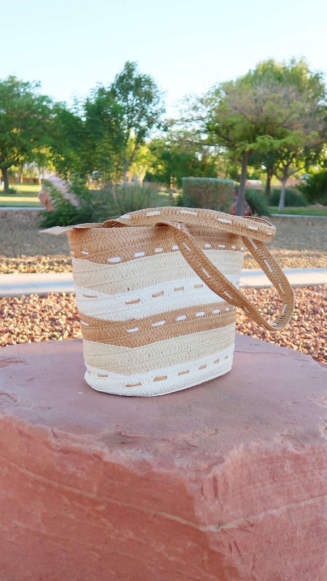 Wicker Beach Bag- alohi gold apparel