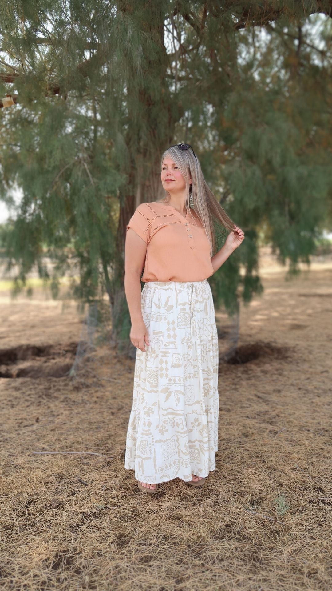 Short Sleeve Henley Blouse