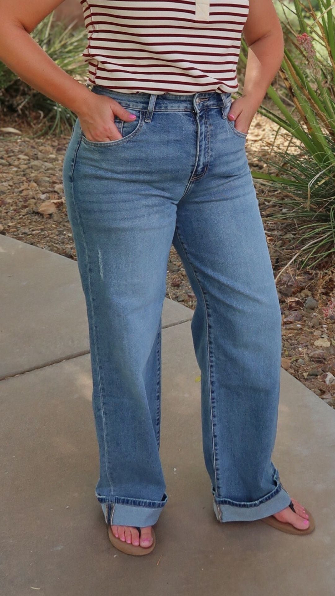 KANCAN HIGH RISE CUFFED LEG JEANS