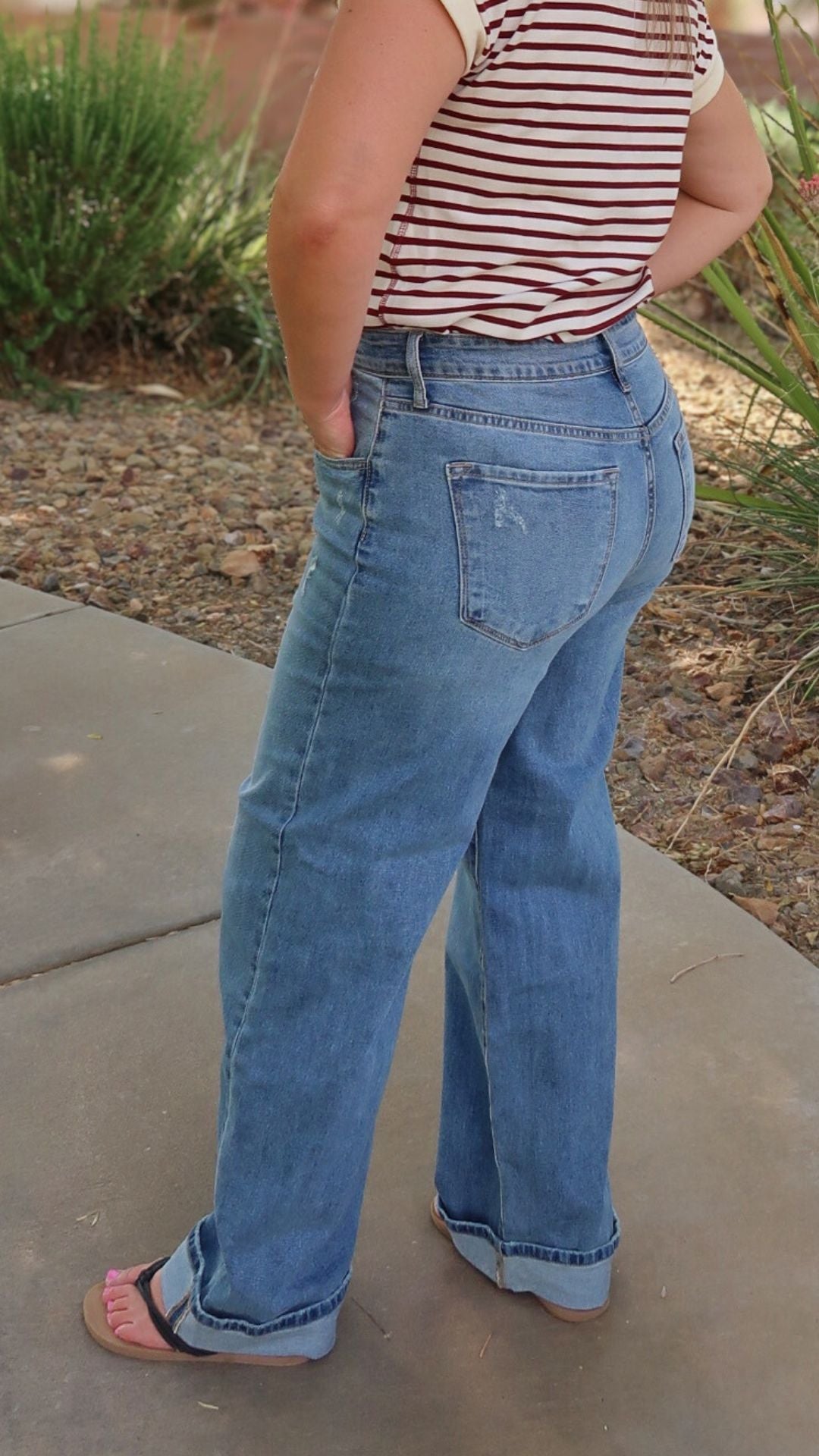 KANCAN HIGH RISE CUFFED LEG JEANS