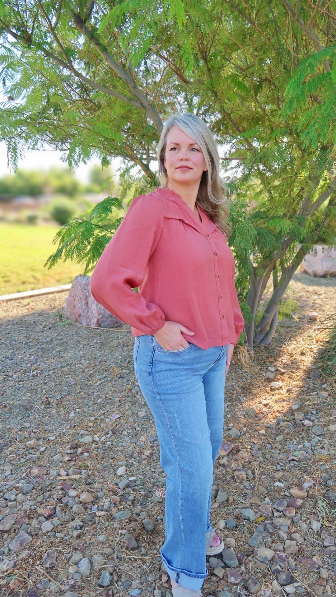 Ginger Long sleeve top- alohi gold apparel