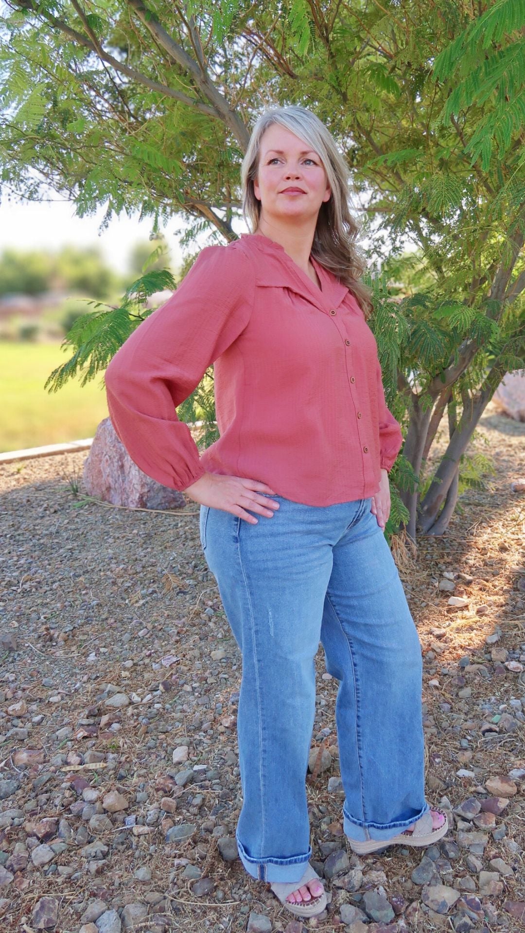 Ginger Long sleeve top- alohi gold apparel