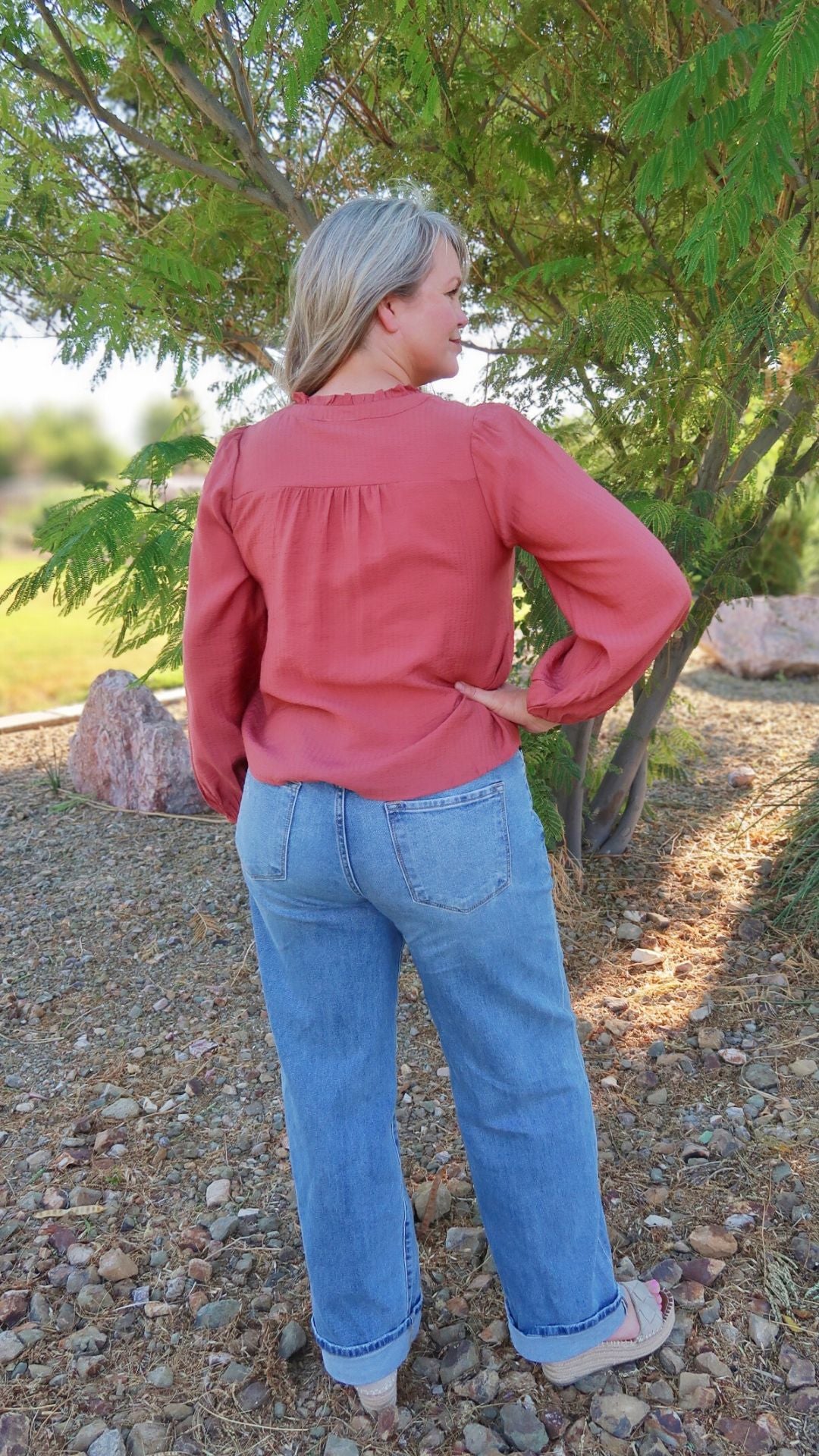 Ginger Long sleeve top- alohi gold apparel
