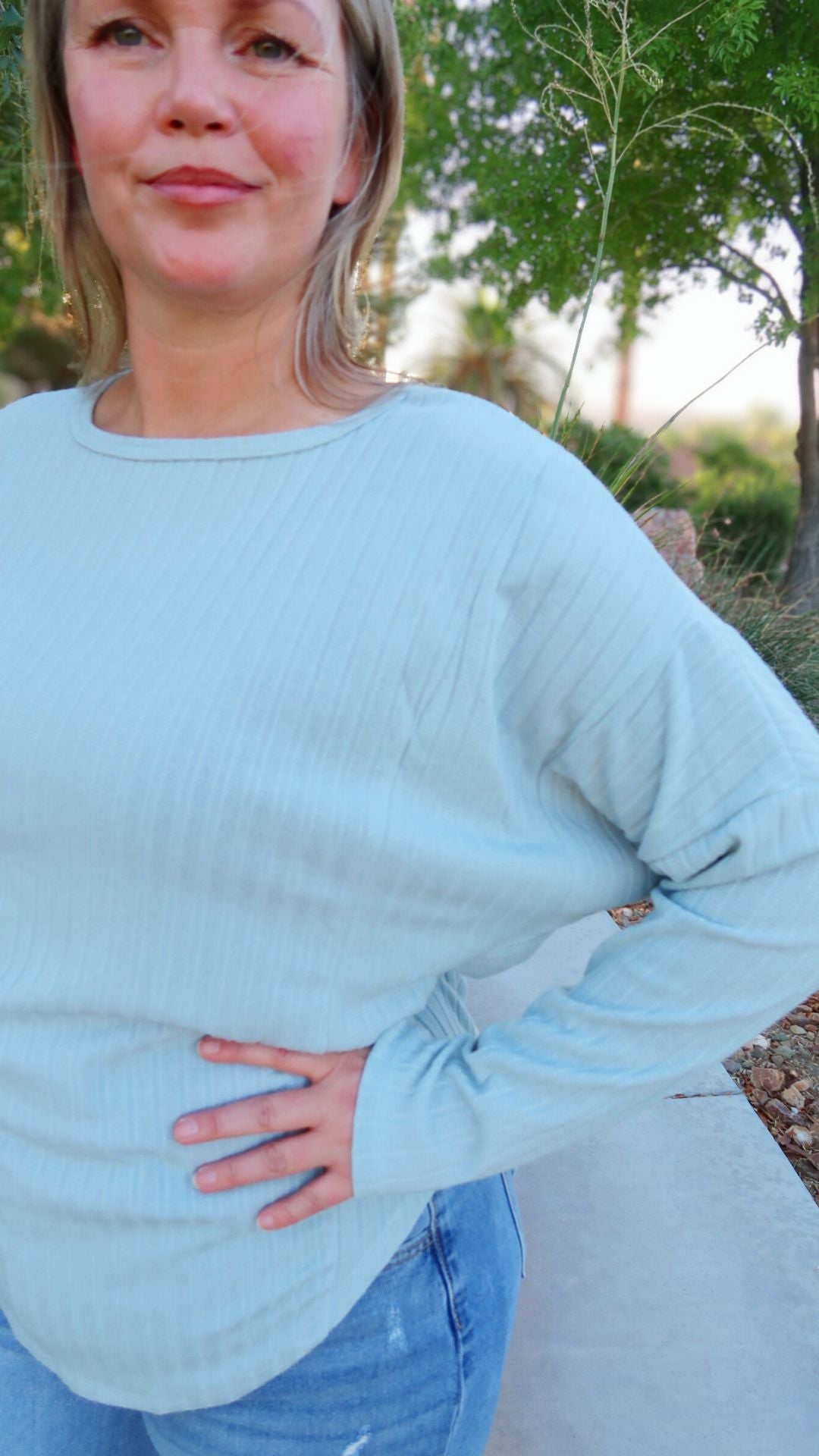 Women’s Sage Ribbed Top - alohi gold apparel