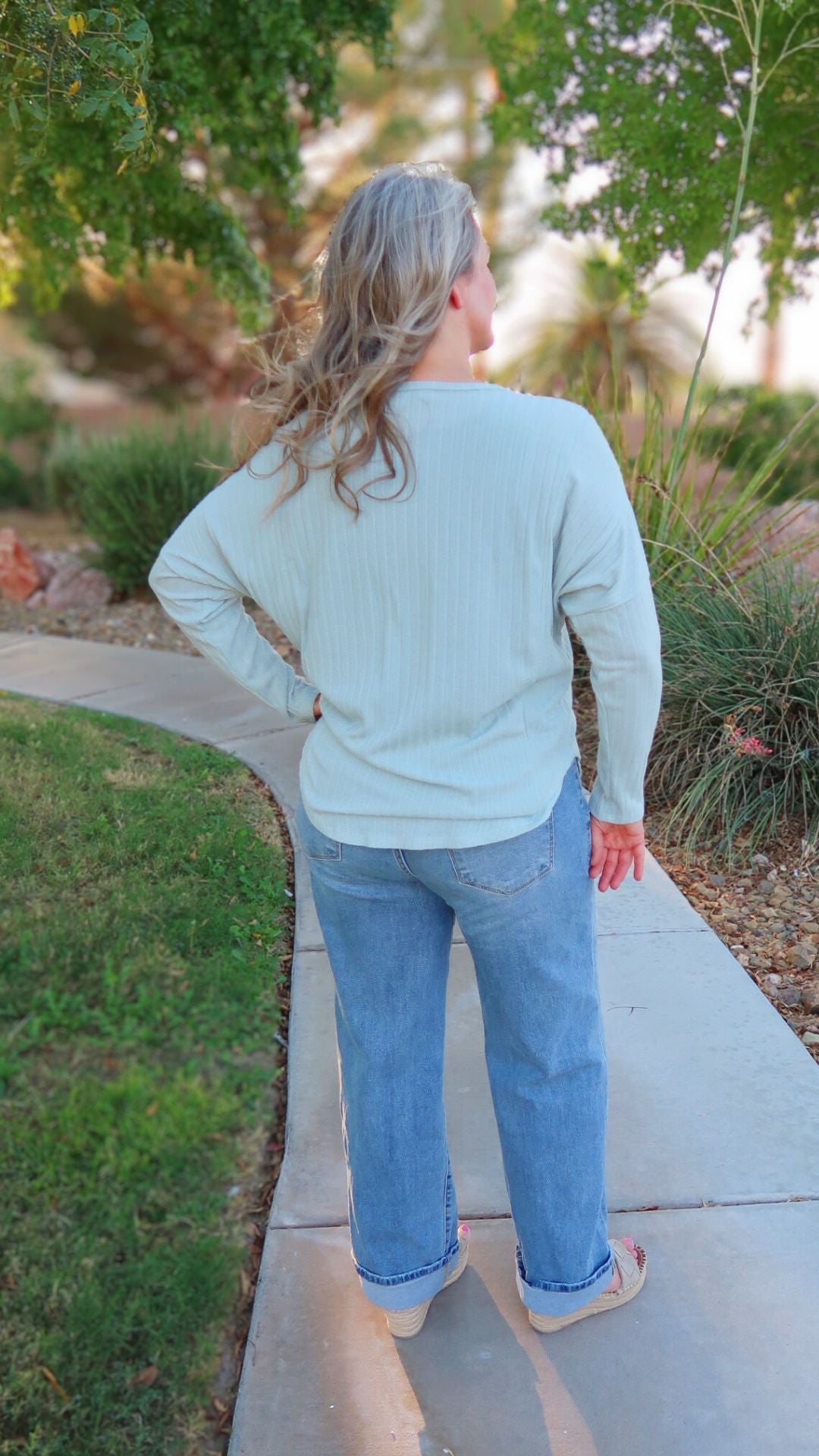 Women’s Sage Ribbed Top - alohi gold apparel