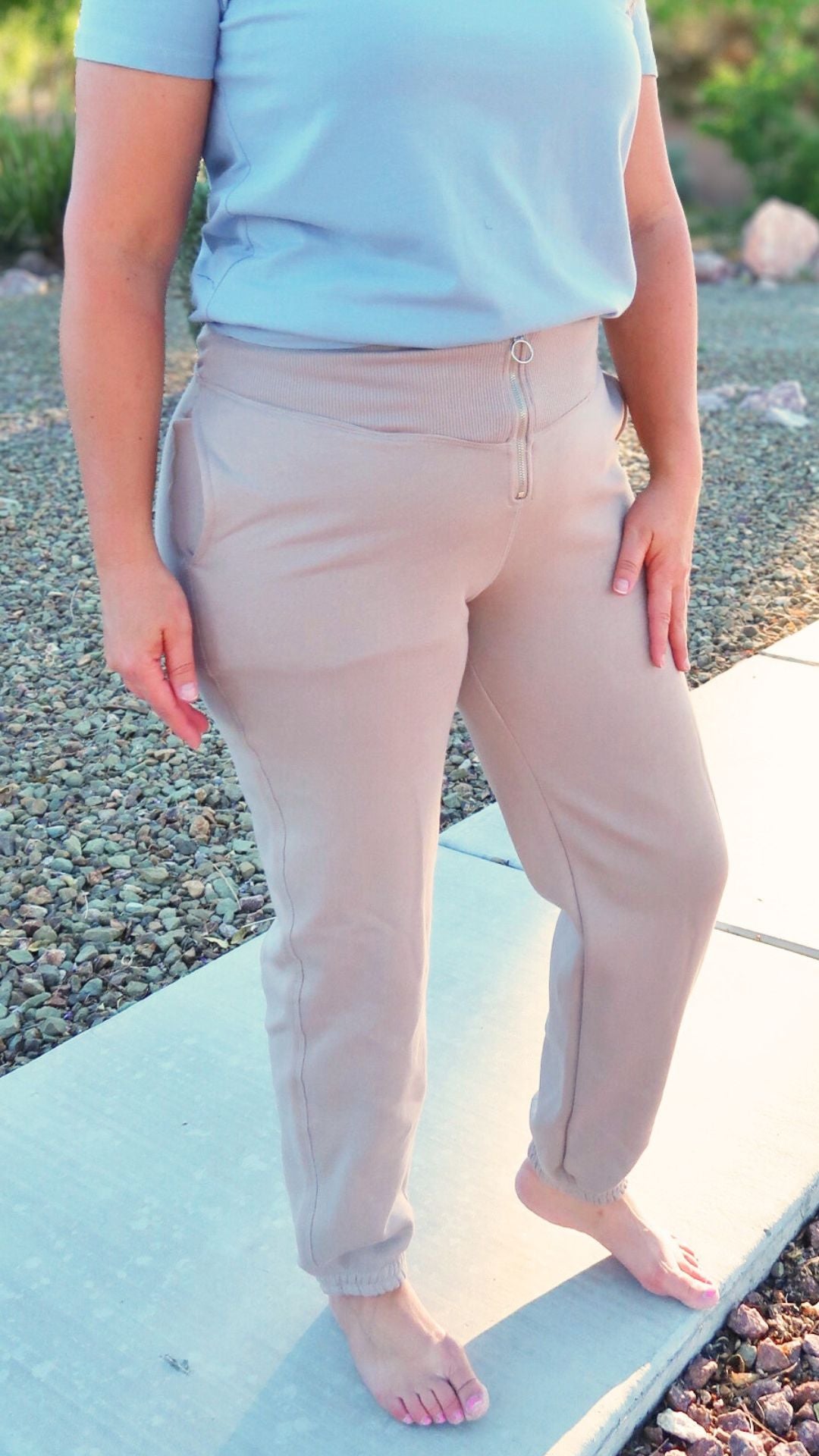 Taupe women’s sweatpants- Alohi Gold apparel