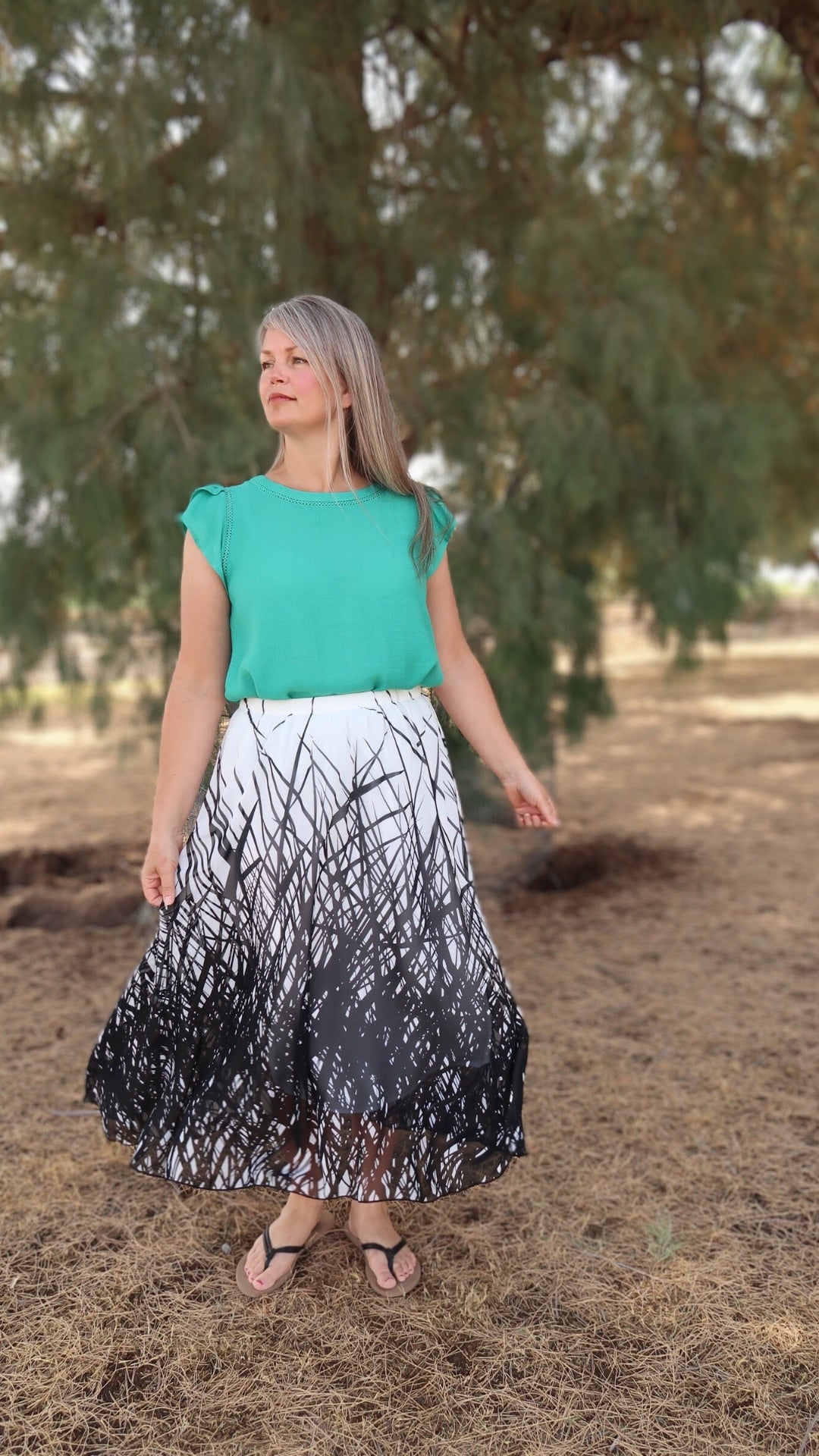 Shadows in the Reeds Midi Skirt