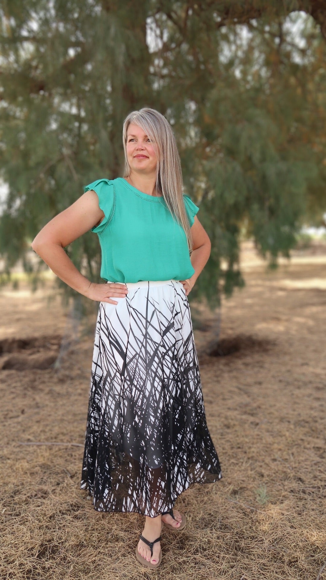 Shadows in the Reeds Midi Skirt