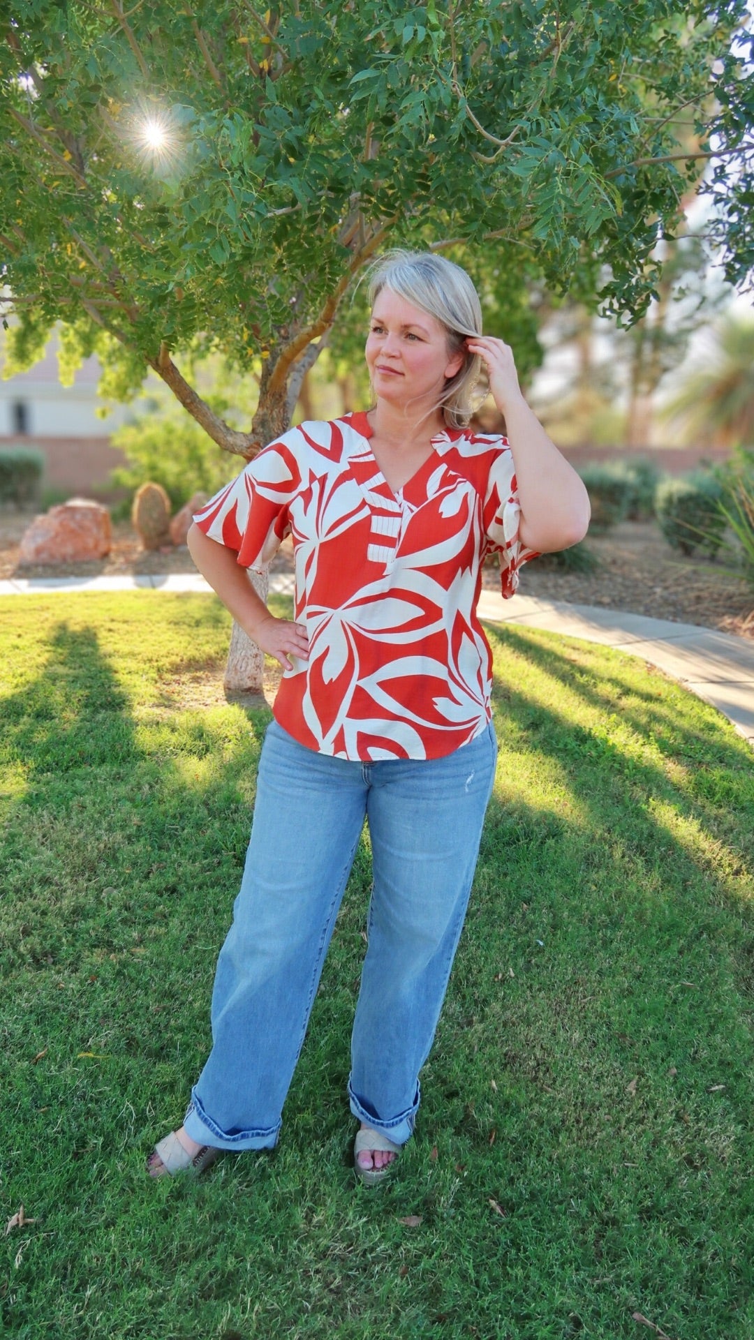 Pumpkin Swirl Short Sleeve Top- alohi gold apparel