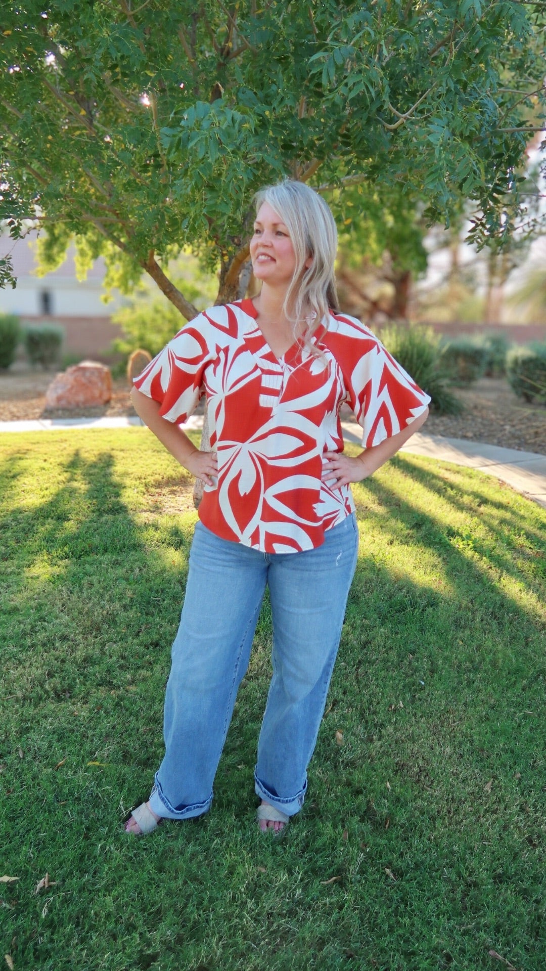 Pumpkin Swirl Short Sleeve Top- alohi gold apparel