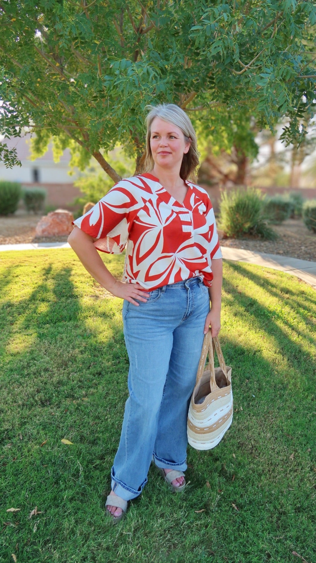 Pumpkin Swirl Short Sleeve Top- alohi gold apparel