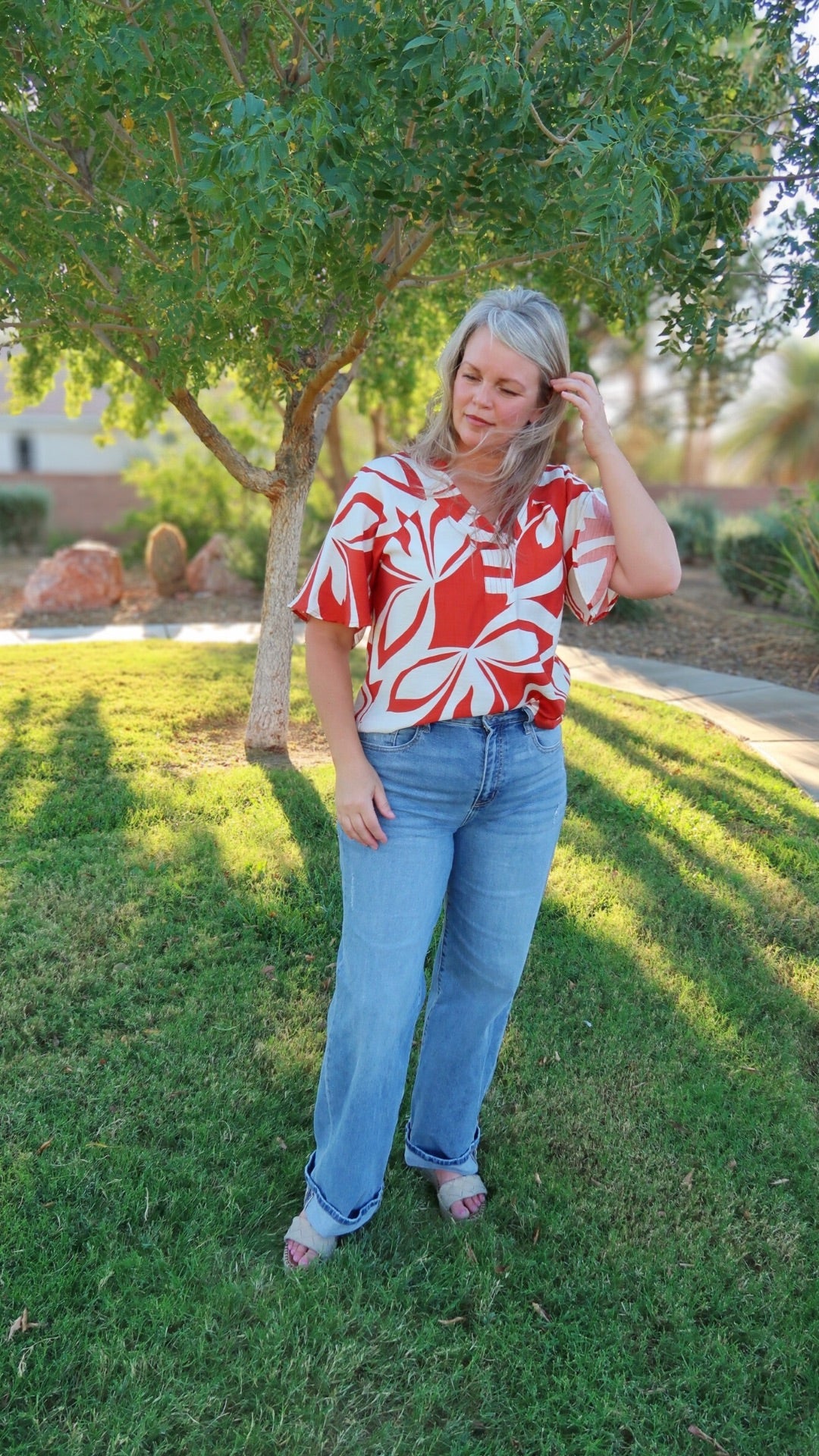 Pumpkin Swirl Short Sleeve Top- alohi gold apparel