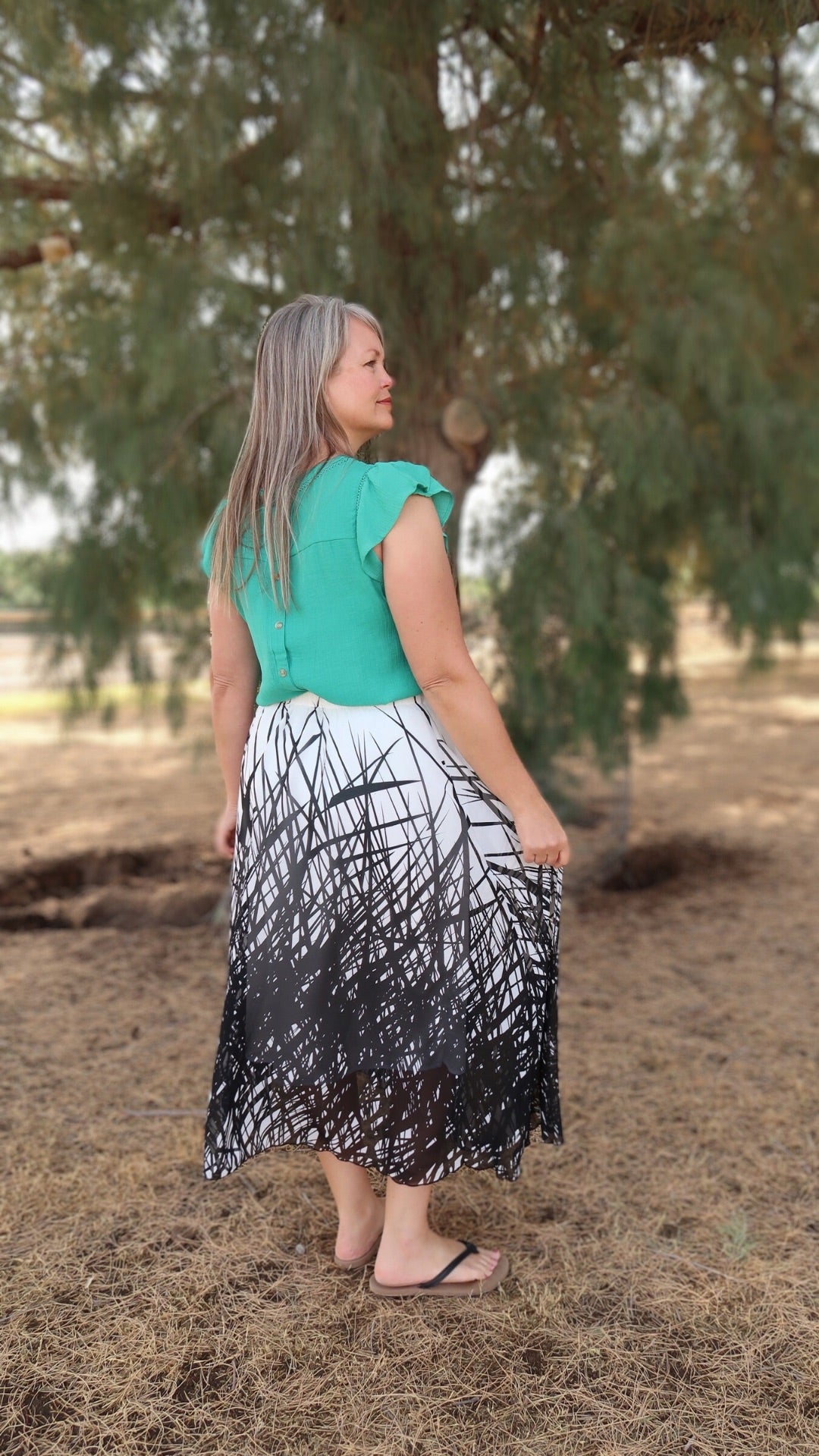 Shadows in the Reeds Midi Skirt
