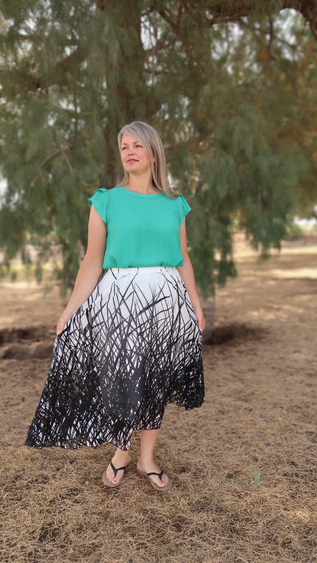 Shadows in the Reeds Midi Skirt