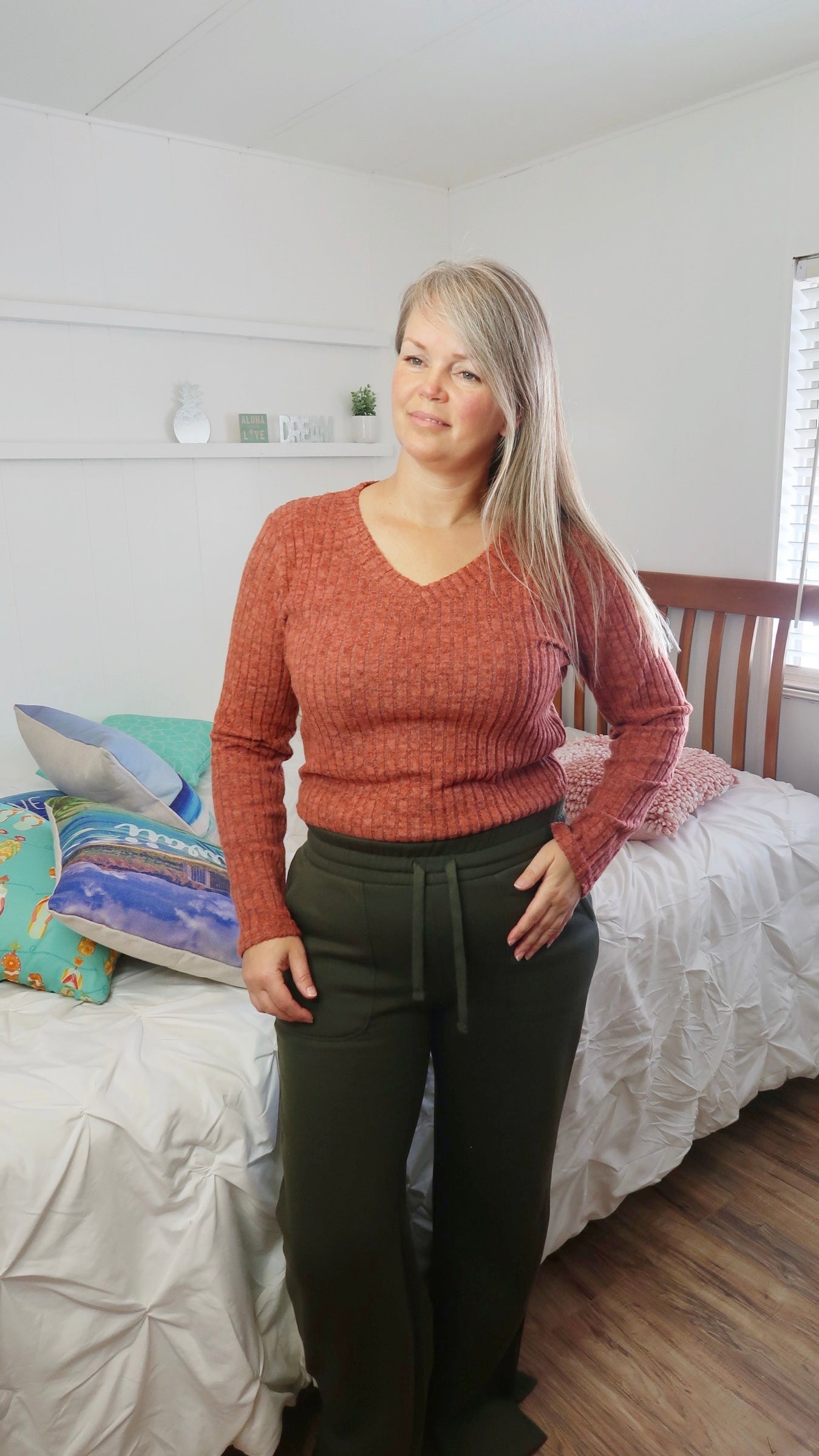 Red Ti Leaf Long Sleeve Top-Alohi Gold Apparel