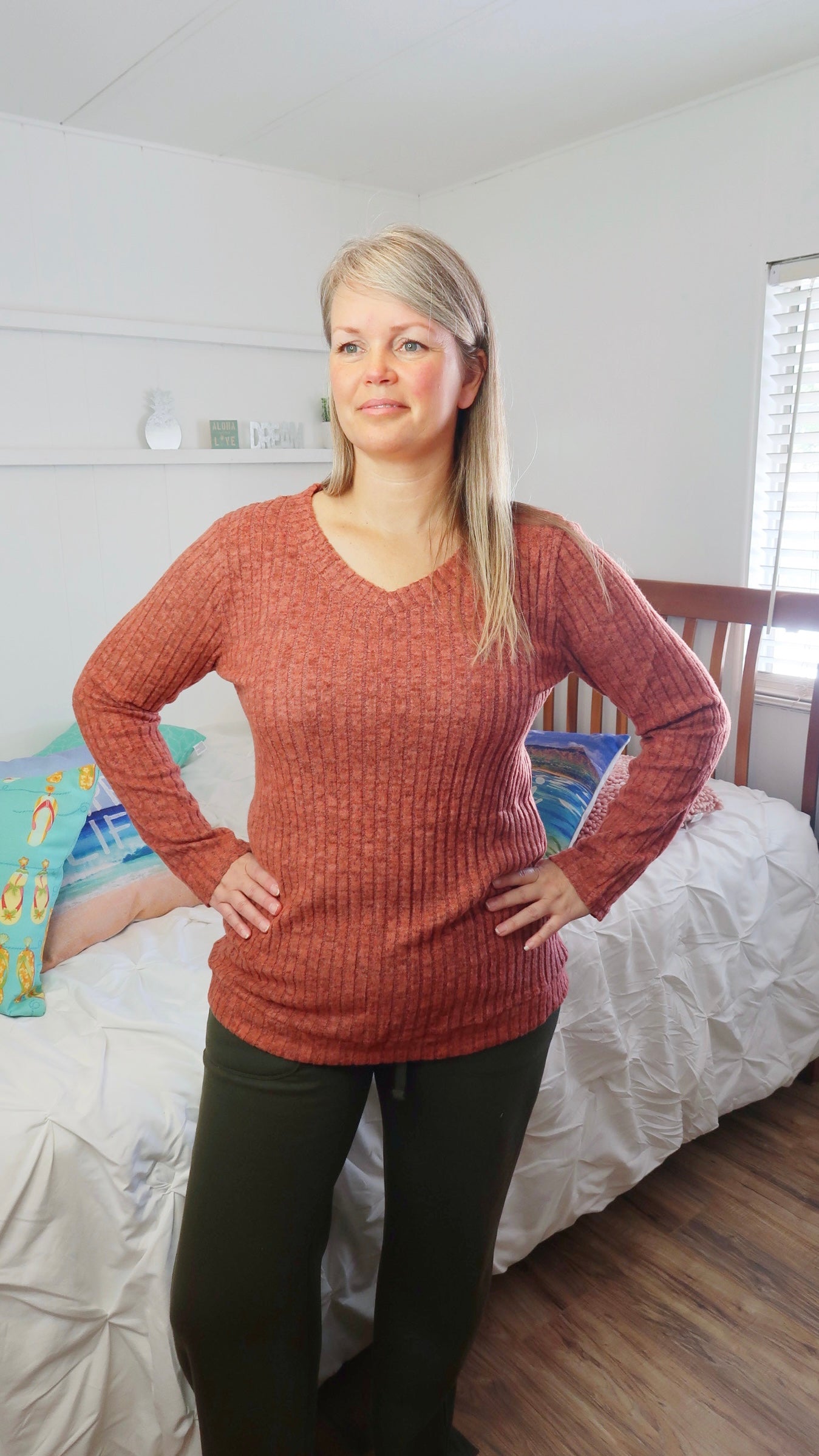 Red Ti Leaf Long Sleeve Top-Alohi Gold Apparel