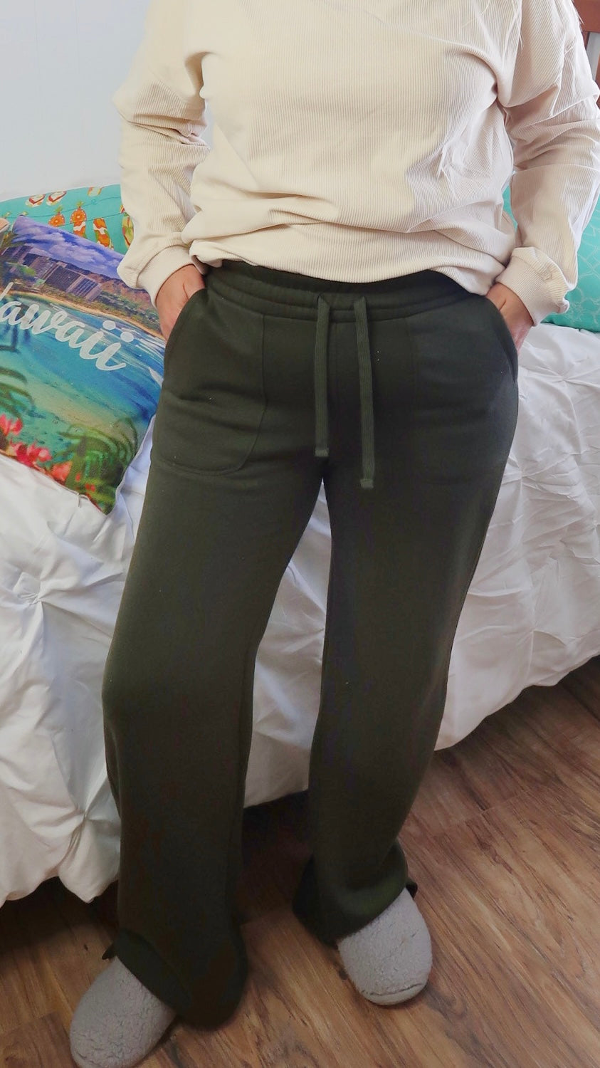 Monstera Leaf Lounge Pants-Alohi Gold Apparel