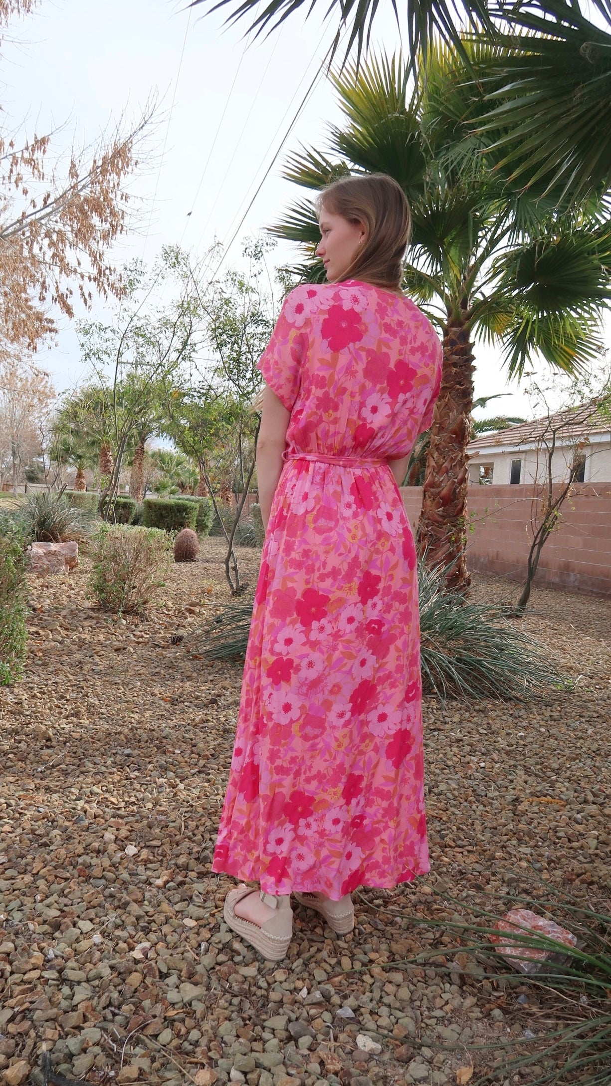 Hibiscus Pink Maxi Dress- Alohi Gold Apparel