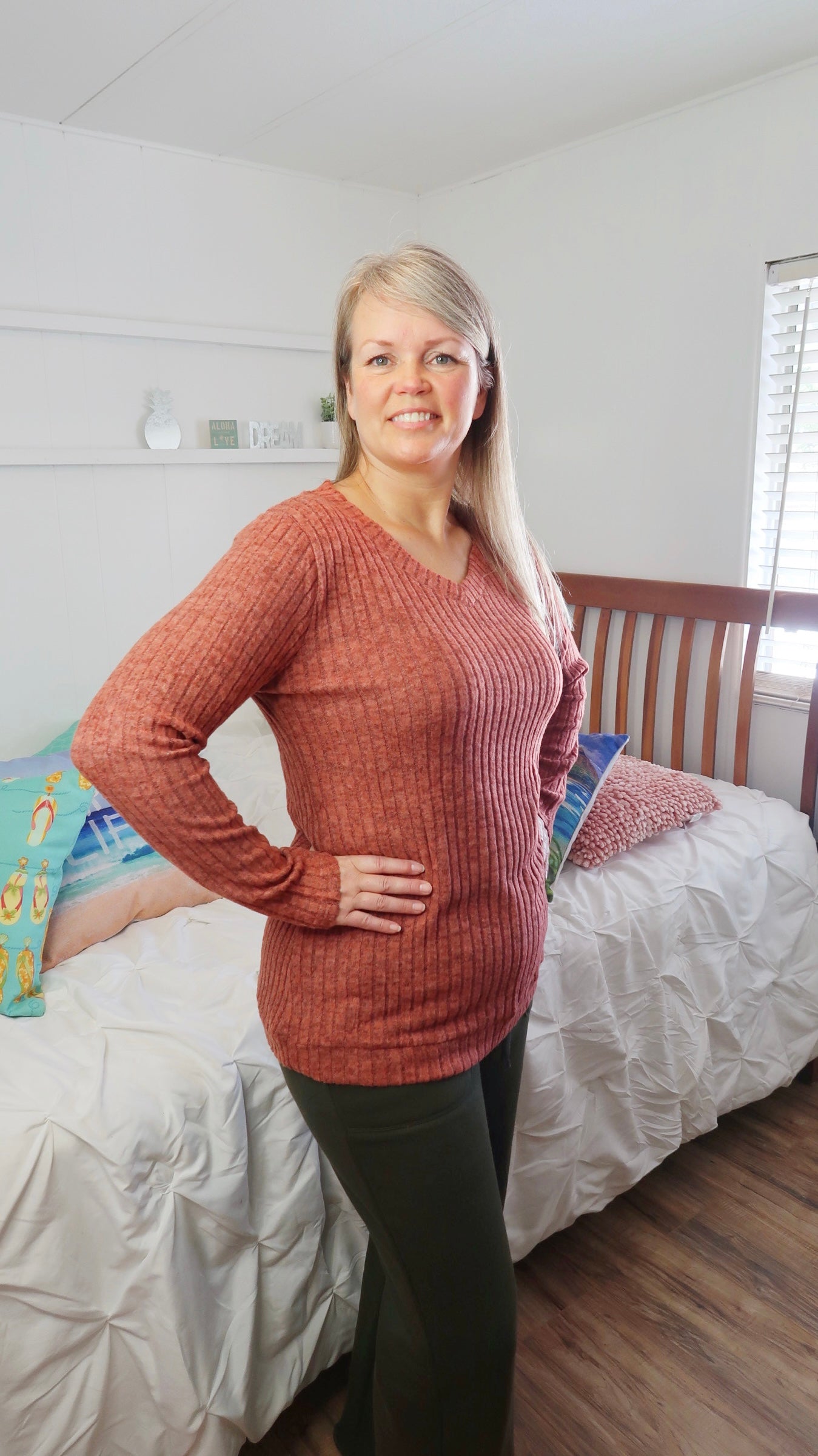 Red Ti Leaf Long Sleeve Top-Alohi Gold Apparel