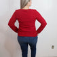 Holiday Red Ribbed Top-Alohi Gold Apparel 