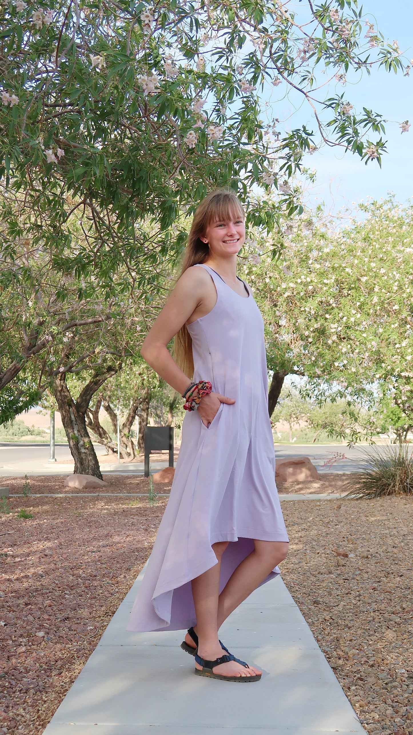 Lilac Activewear Drop Hem Dress