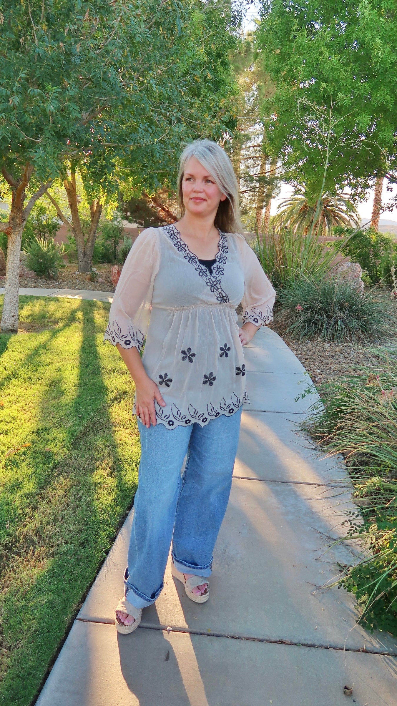 Delicate Embroidered Top-alohi Gold Apparel