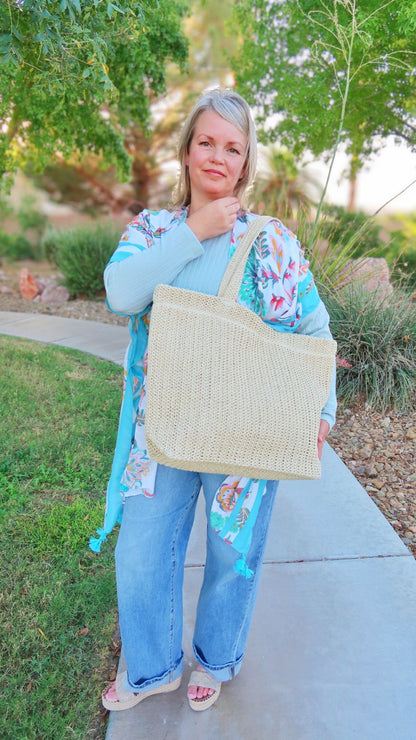 Wicker Market Bag- Alohi Gold apparel