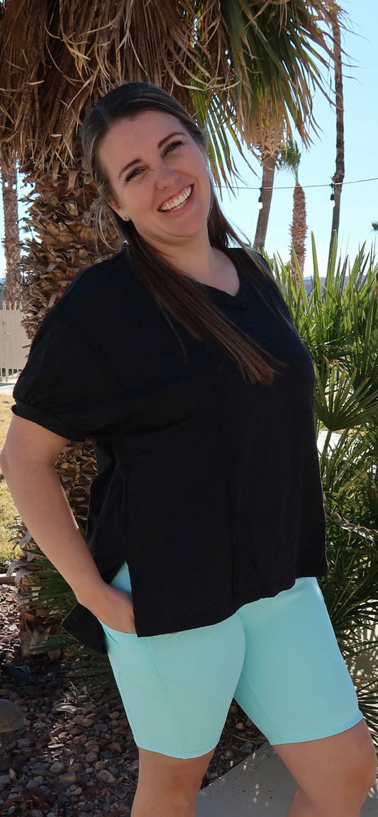 Black Athleisure T-shirt