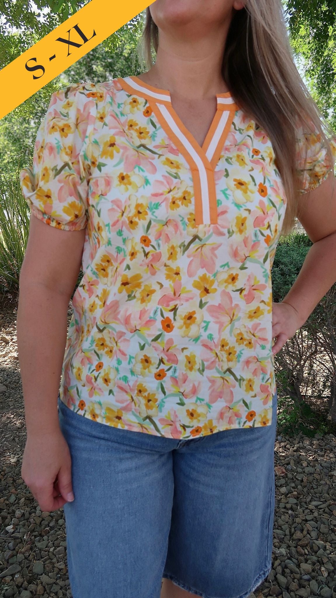 Sunshine Floral Print Top