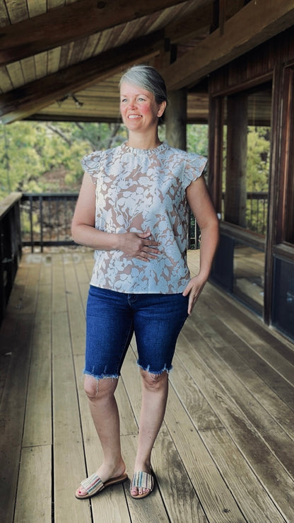 Beige Tropical Top