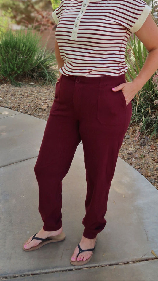 Cotton Twill Stretch Jogger Pants- Alohi Gold Apparel 