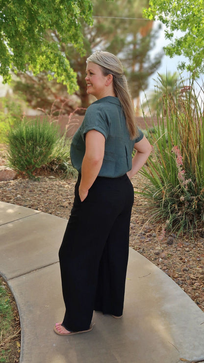 Forrest Green Button Down Top