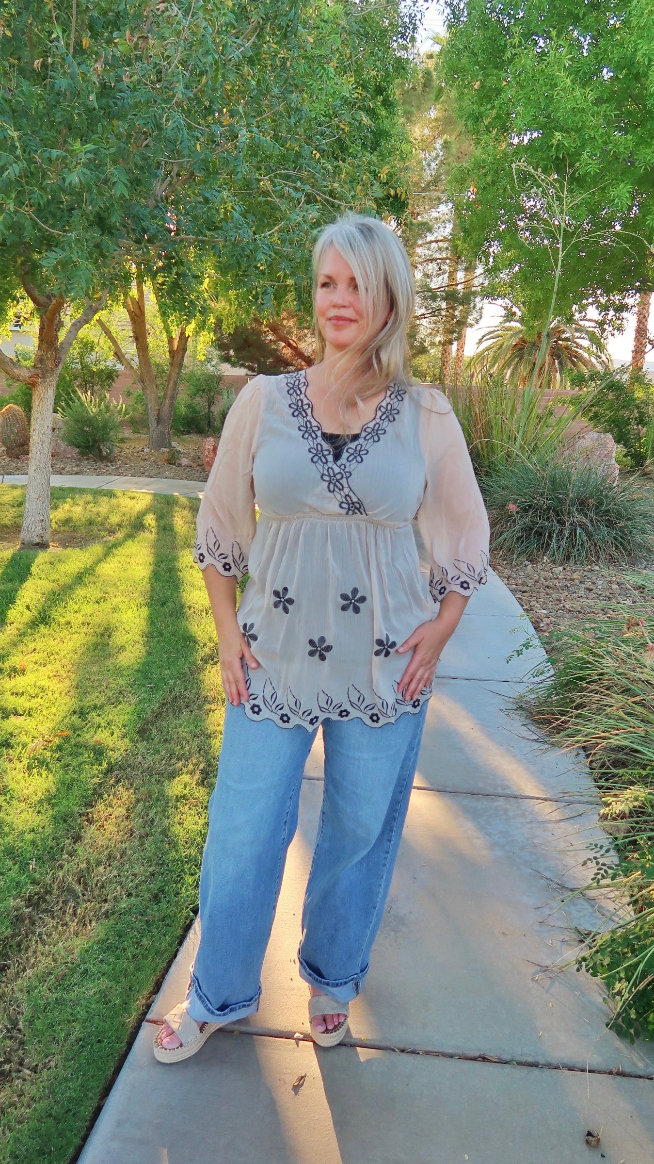 Delicate Embroidered Top-alohi Gold Apparel