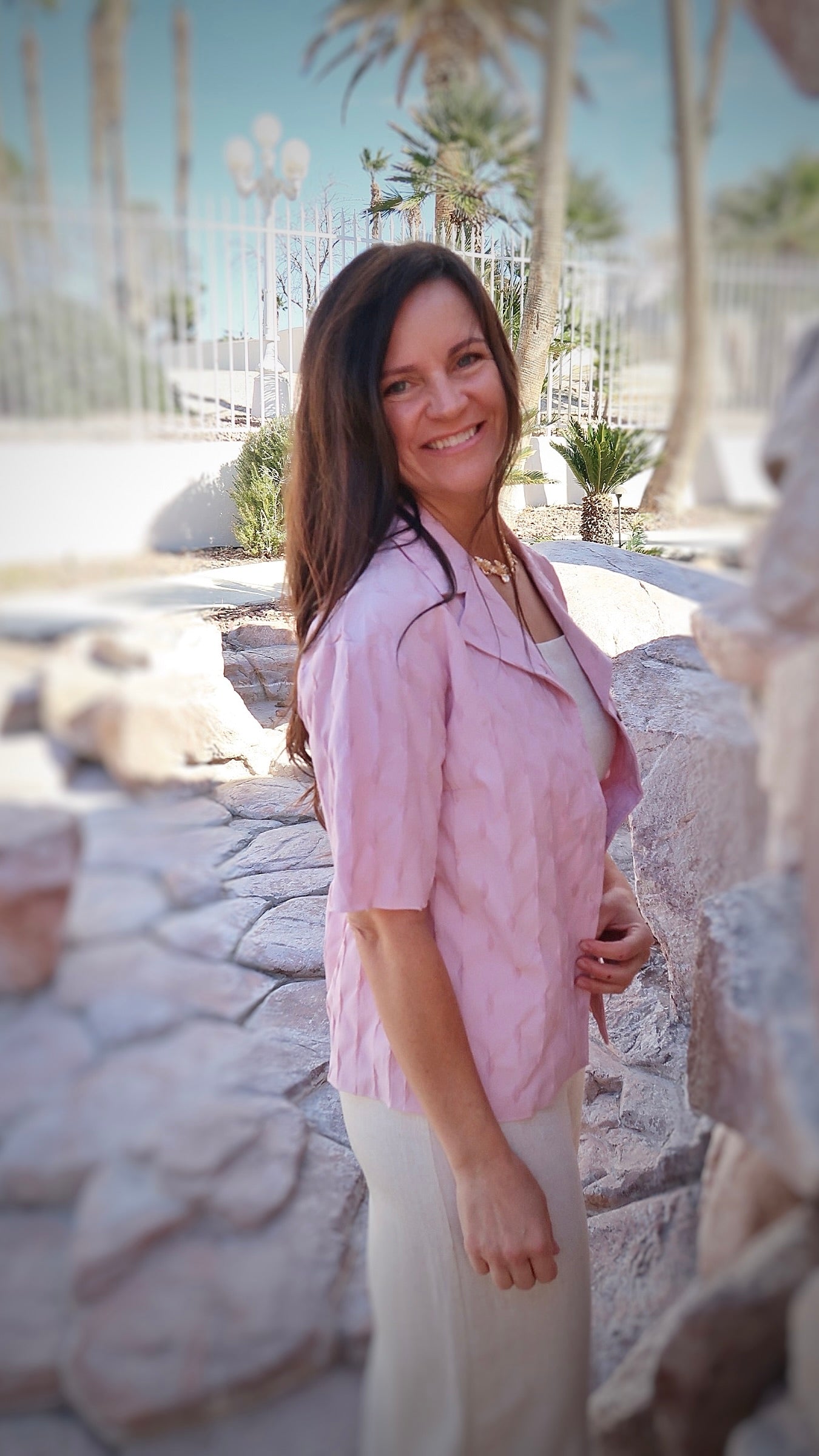 Mauve Button-Down Top
