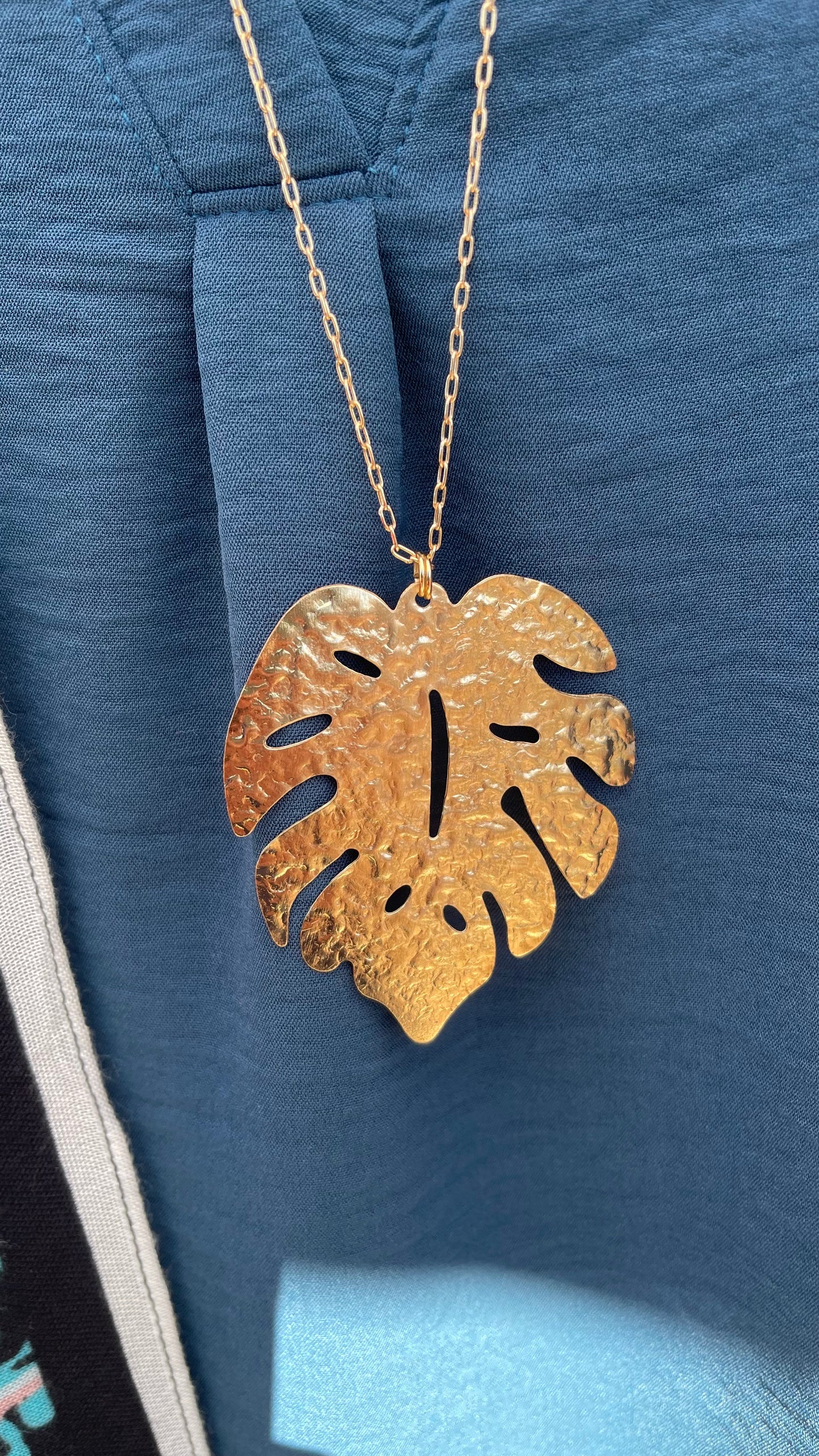 Gold Monsterra Leaf Necklace