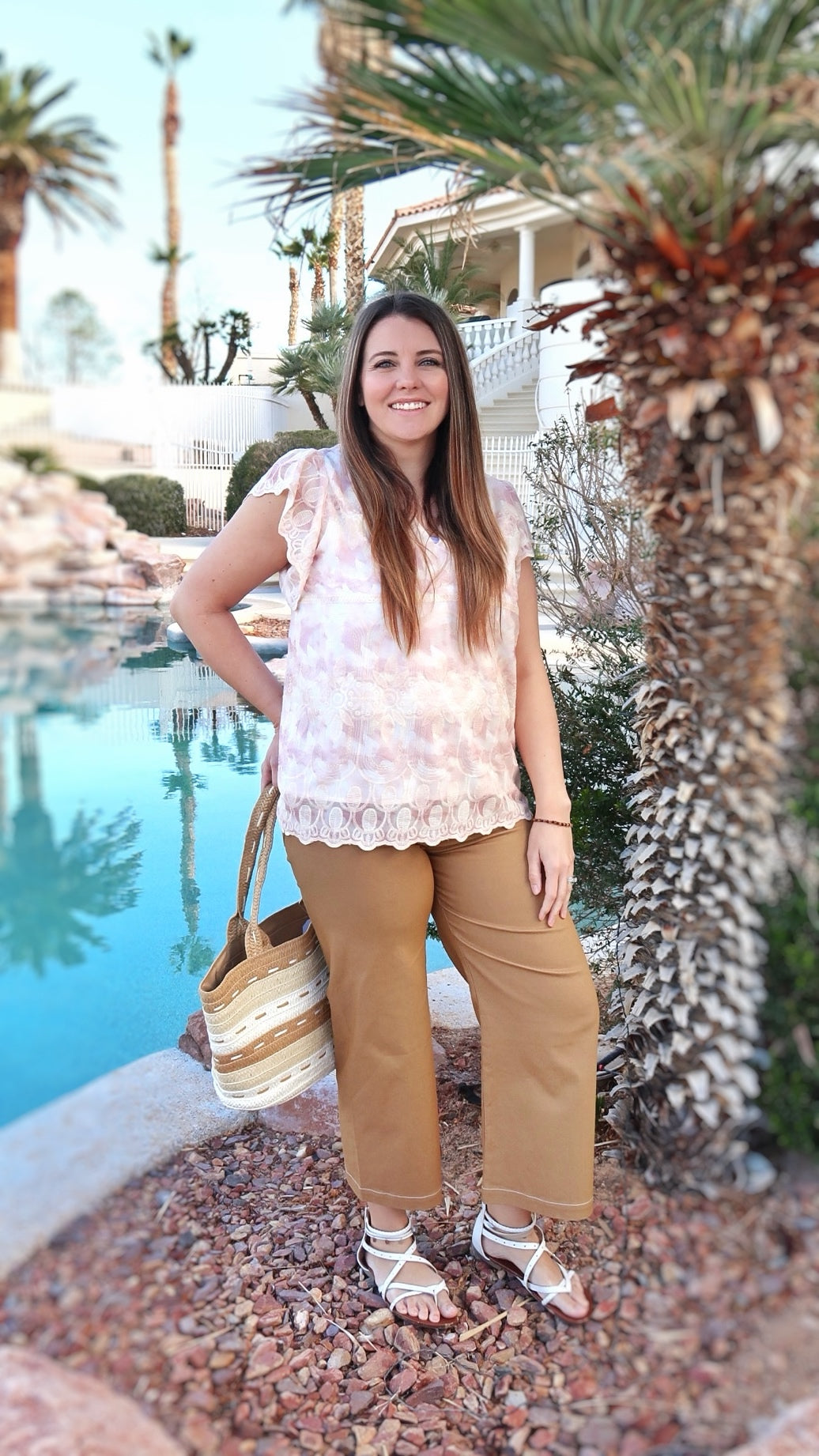Embroidered Blush Top- Alohi Gold Apparel