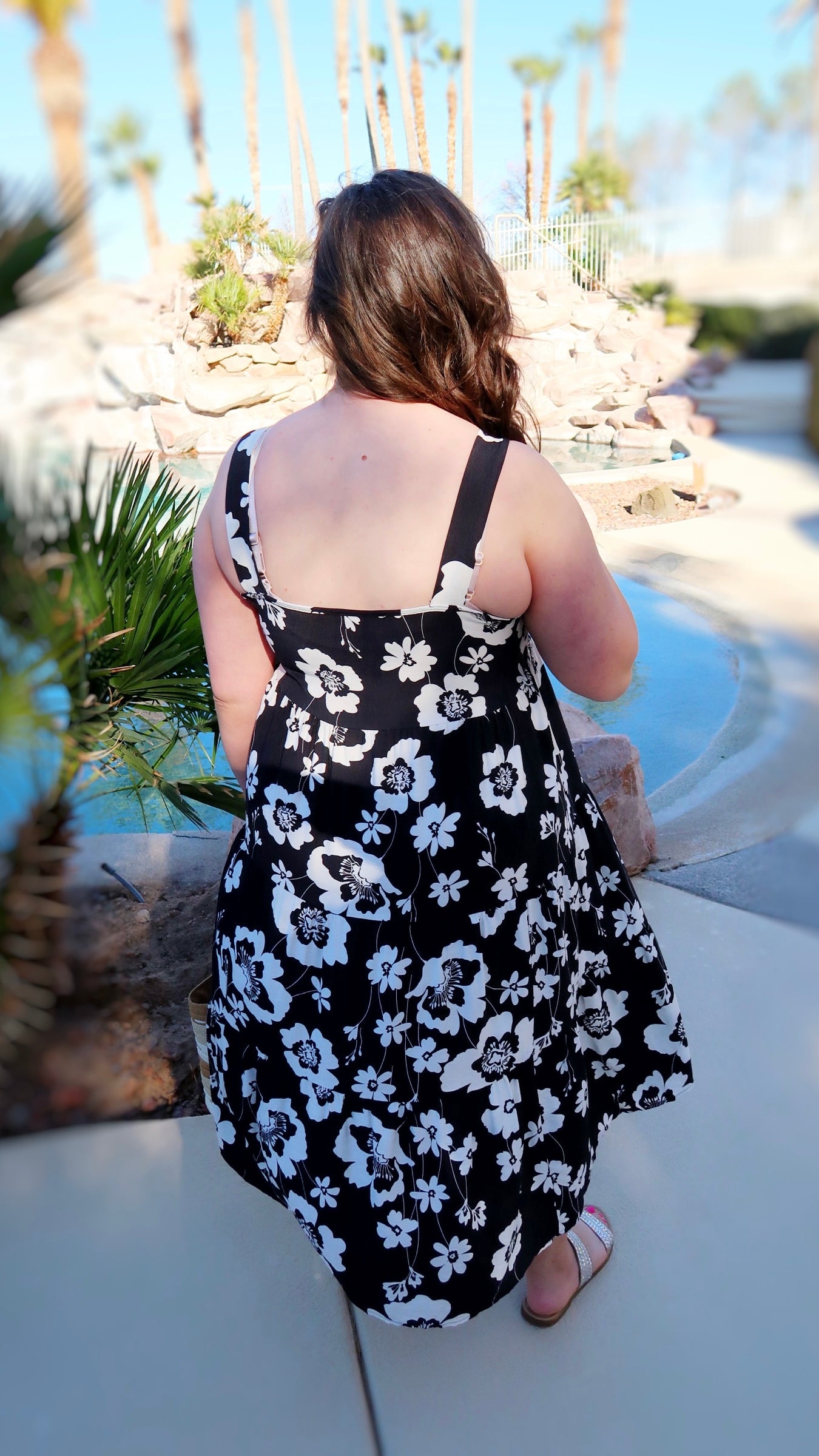 Lu'au Black Print Midi Dress- Alohi Gold Apparel