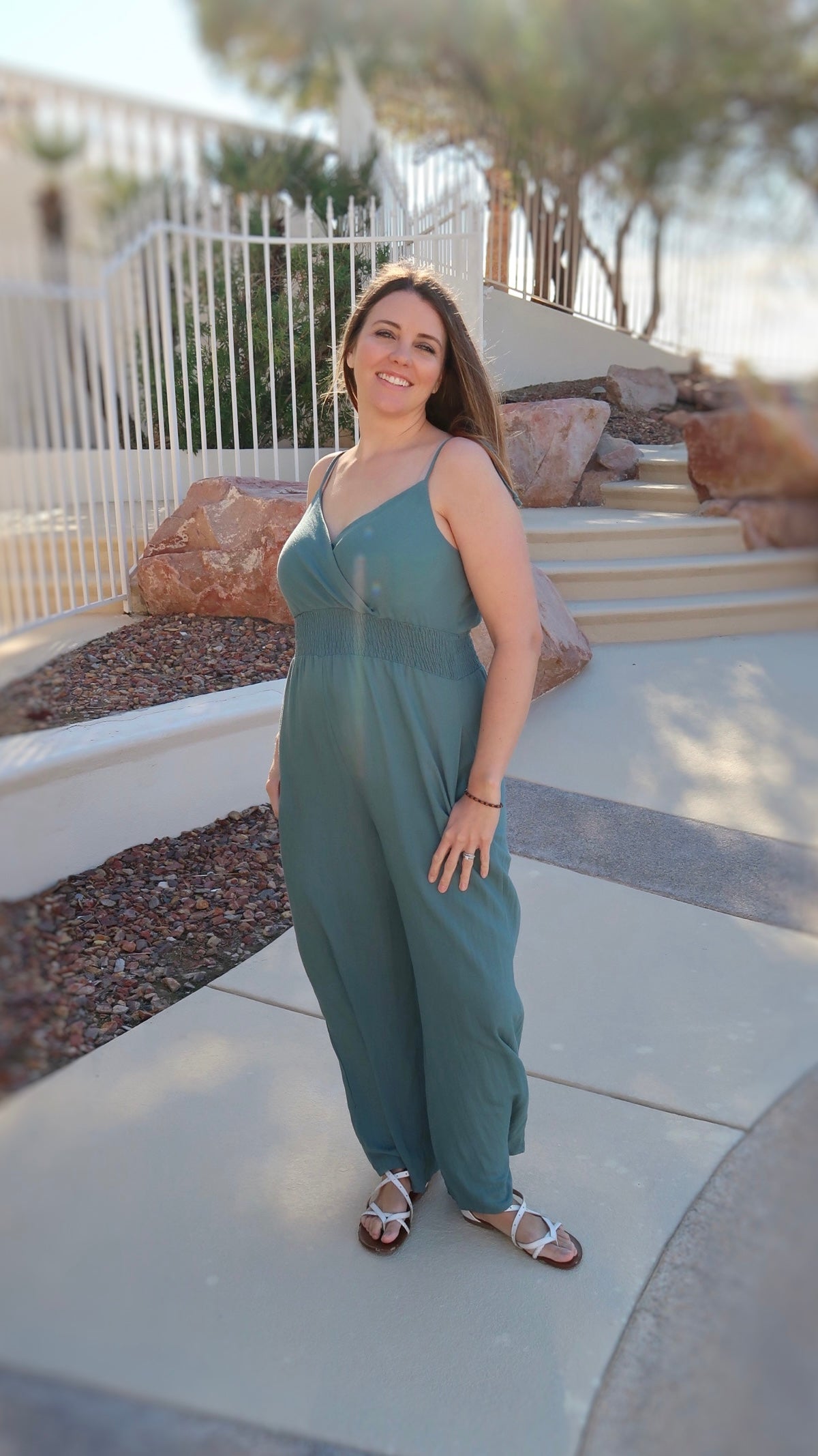 Soft Teal Wide Leg Jumpsuit- Alohi Gold Apparel