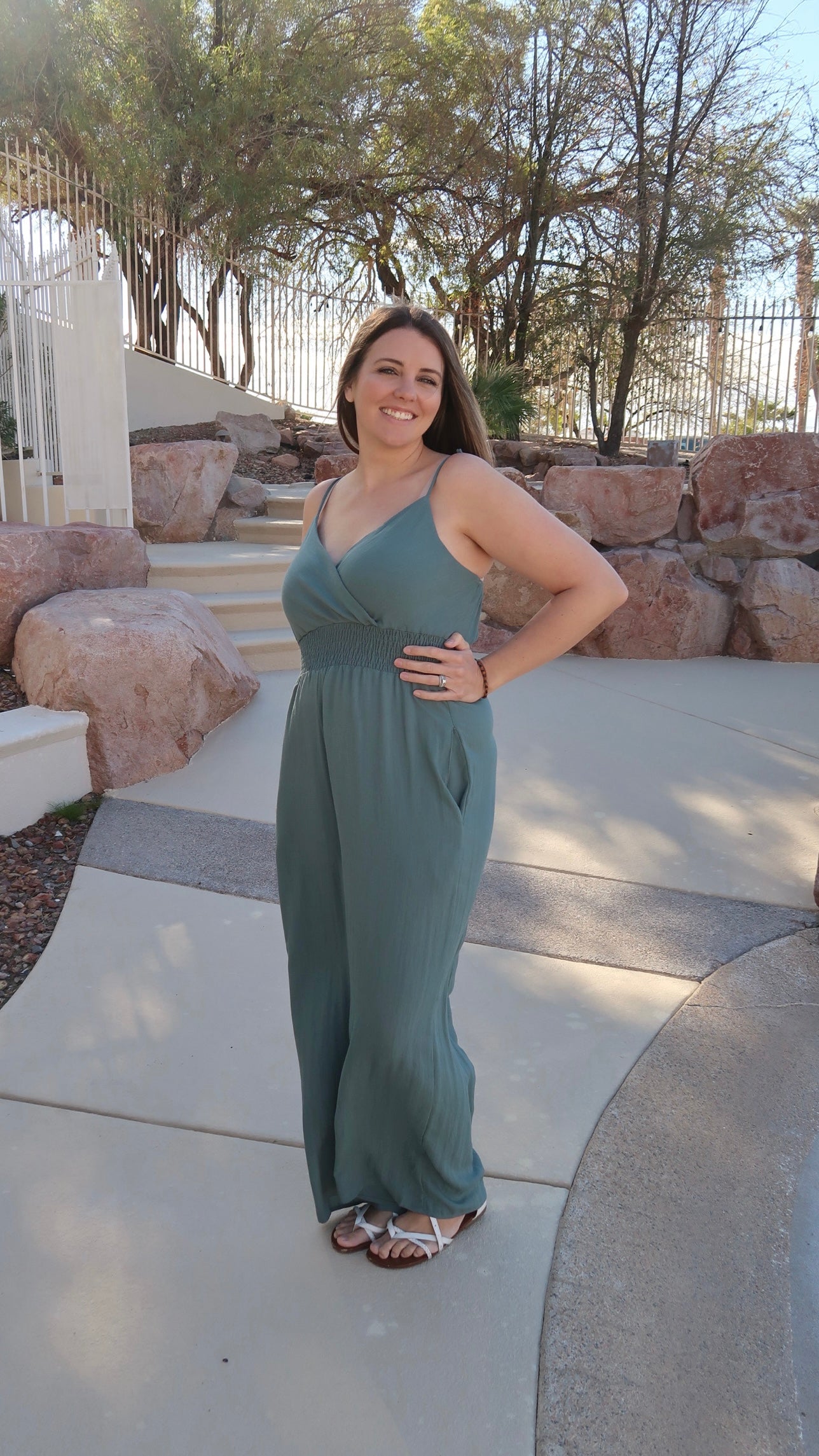 Soft Teal Wide Leg Jumpsuit- Alohi Gold Apparel