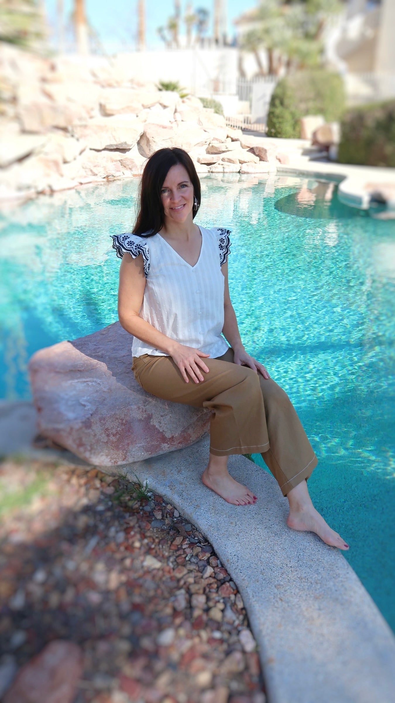White Plumeria Cotton Top- Alohi Gold Apparel