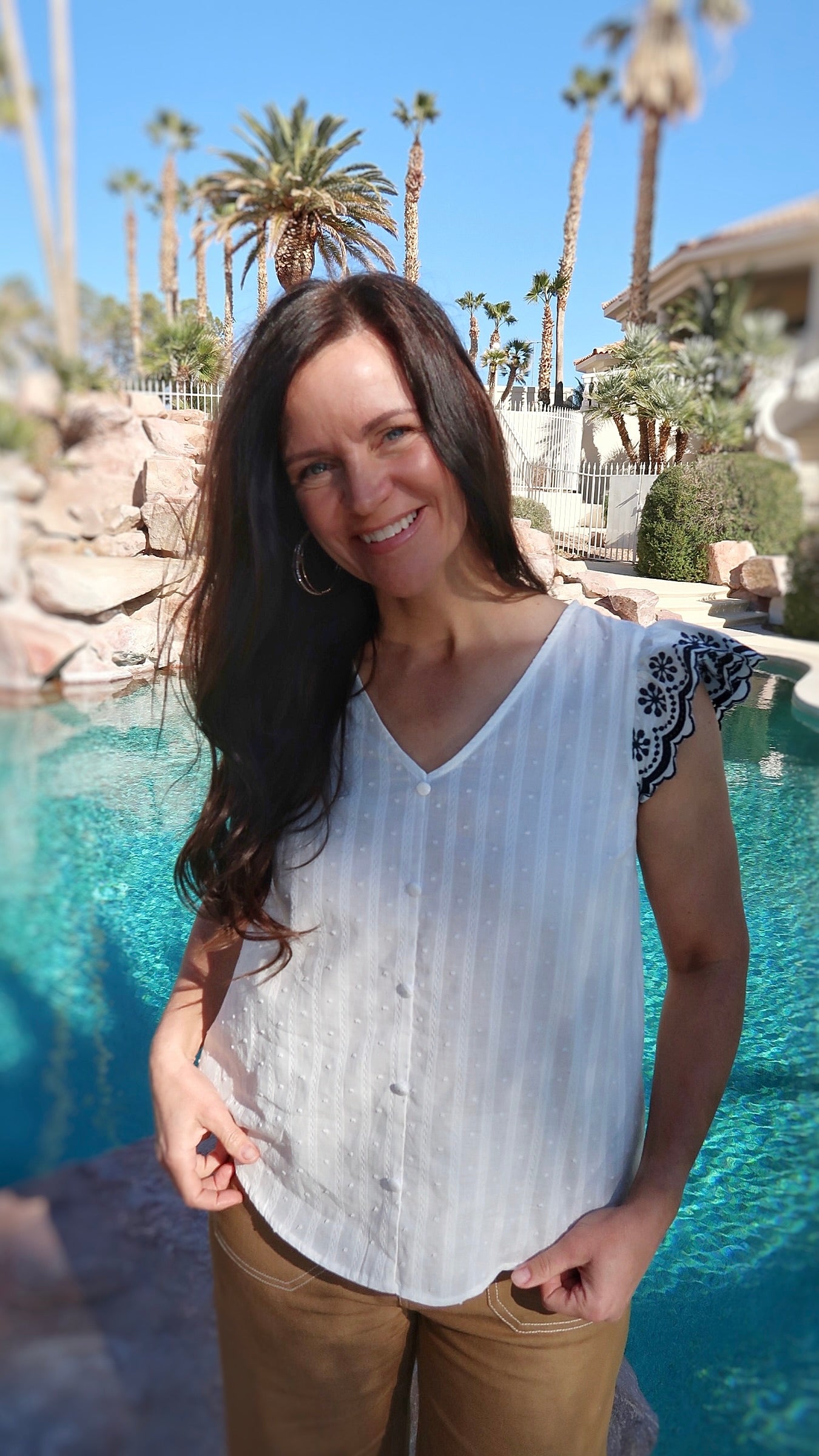 White Plumeria Cotton Top- Alohi Gold Apparel